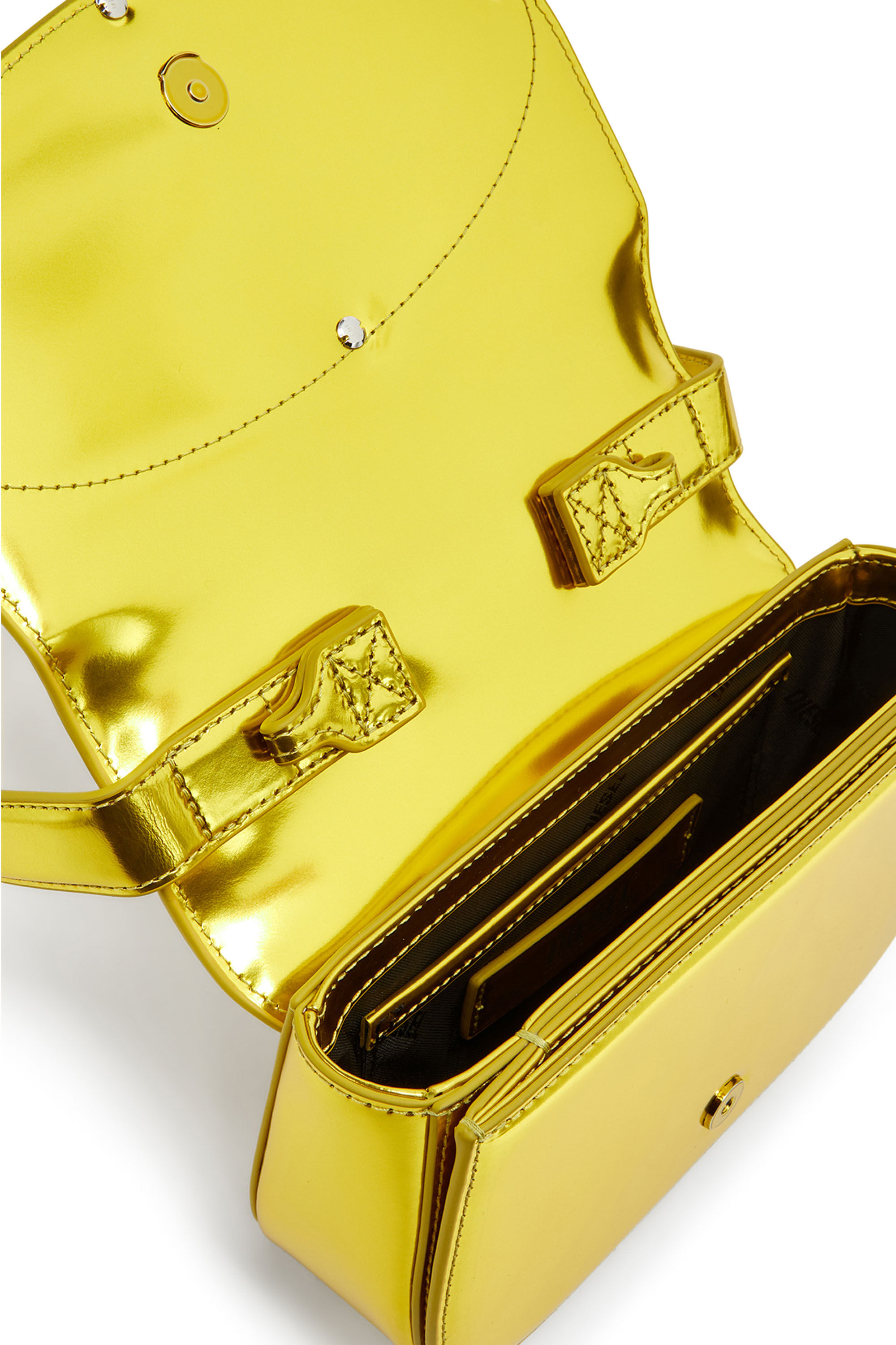 Diesel - 1DR, Woman's 1DR-Iconic shoulder bag in mirrored leather in Yellow - 5