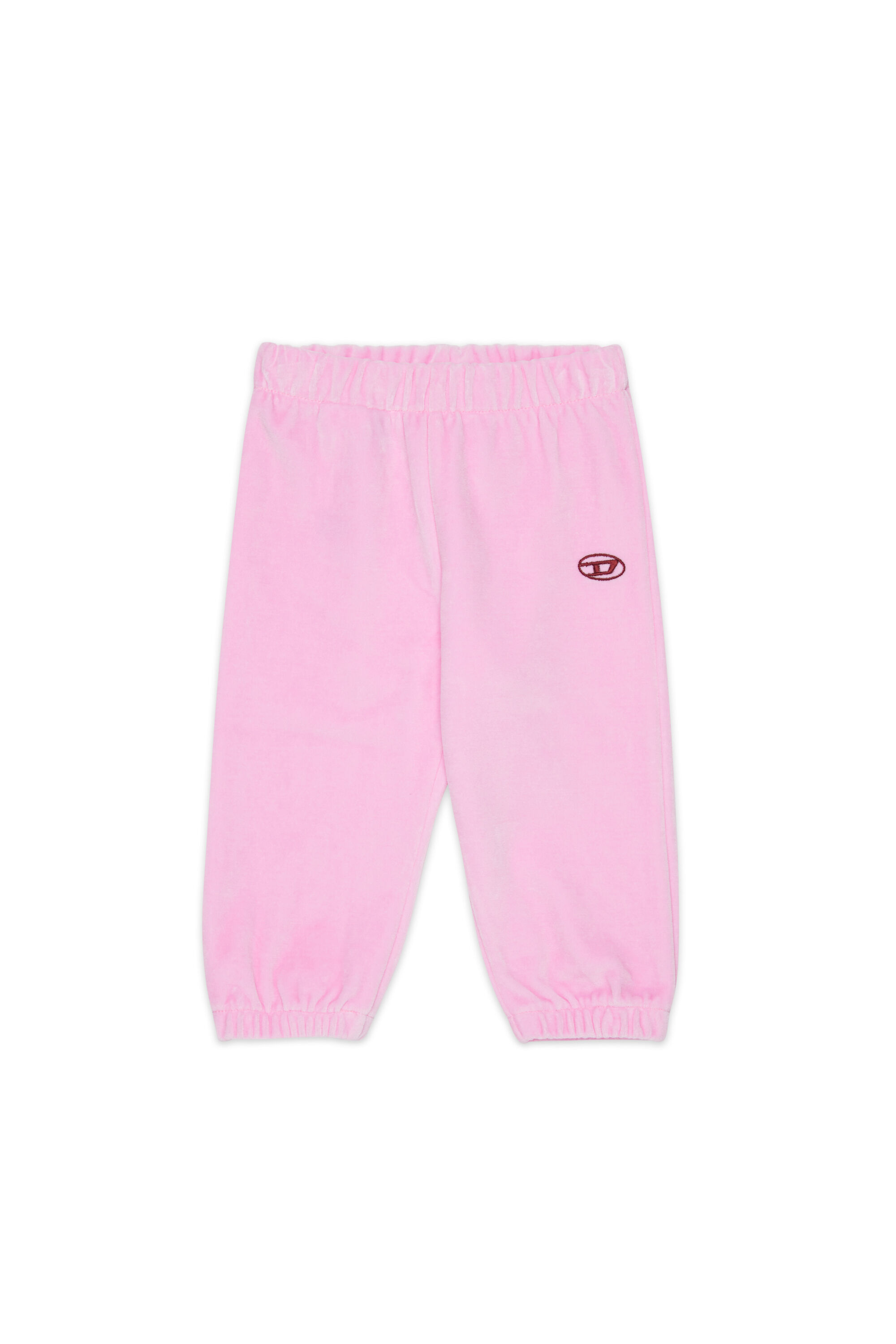 Diesel - PHENIB, Man's Velvet sweatpants with Oval D embroidery in Pink - 1