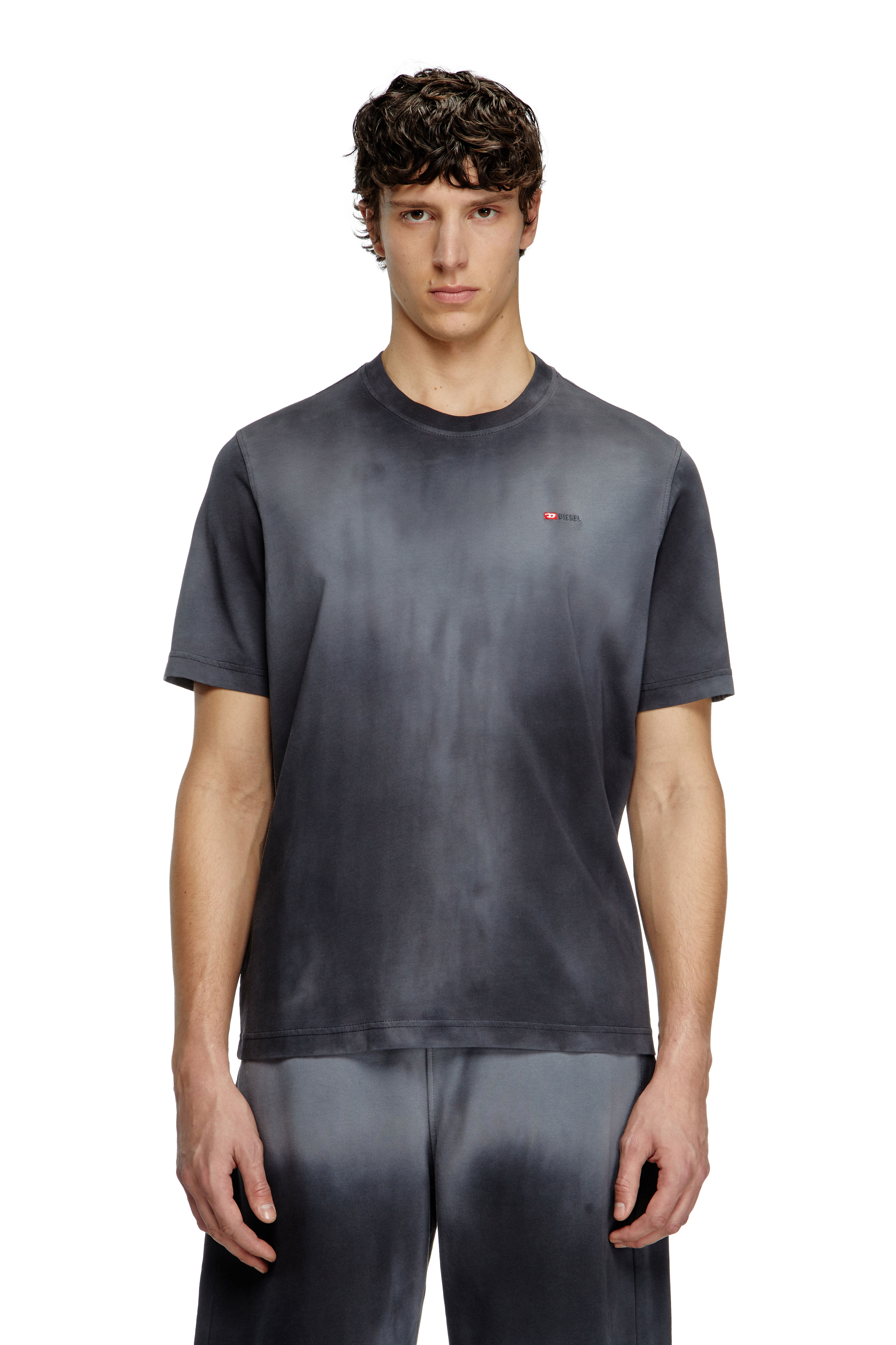 Diesel - T-ADJUST-R15, Man's Faded T-shirt with micro logo embroidery in Black - 3
