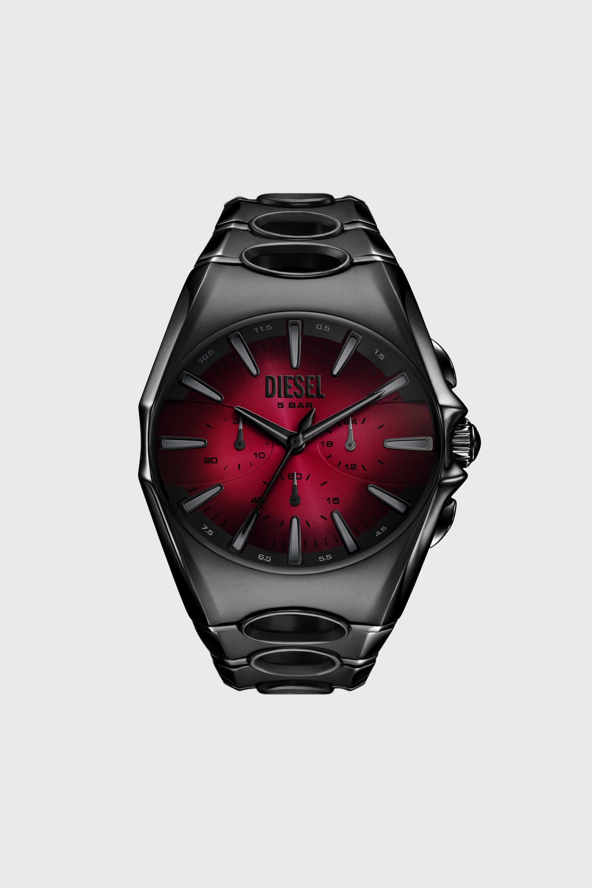 Diesel - DZ4696 WATCH, Man's D-Curve black stainless steel watch in Black - 1