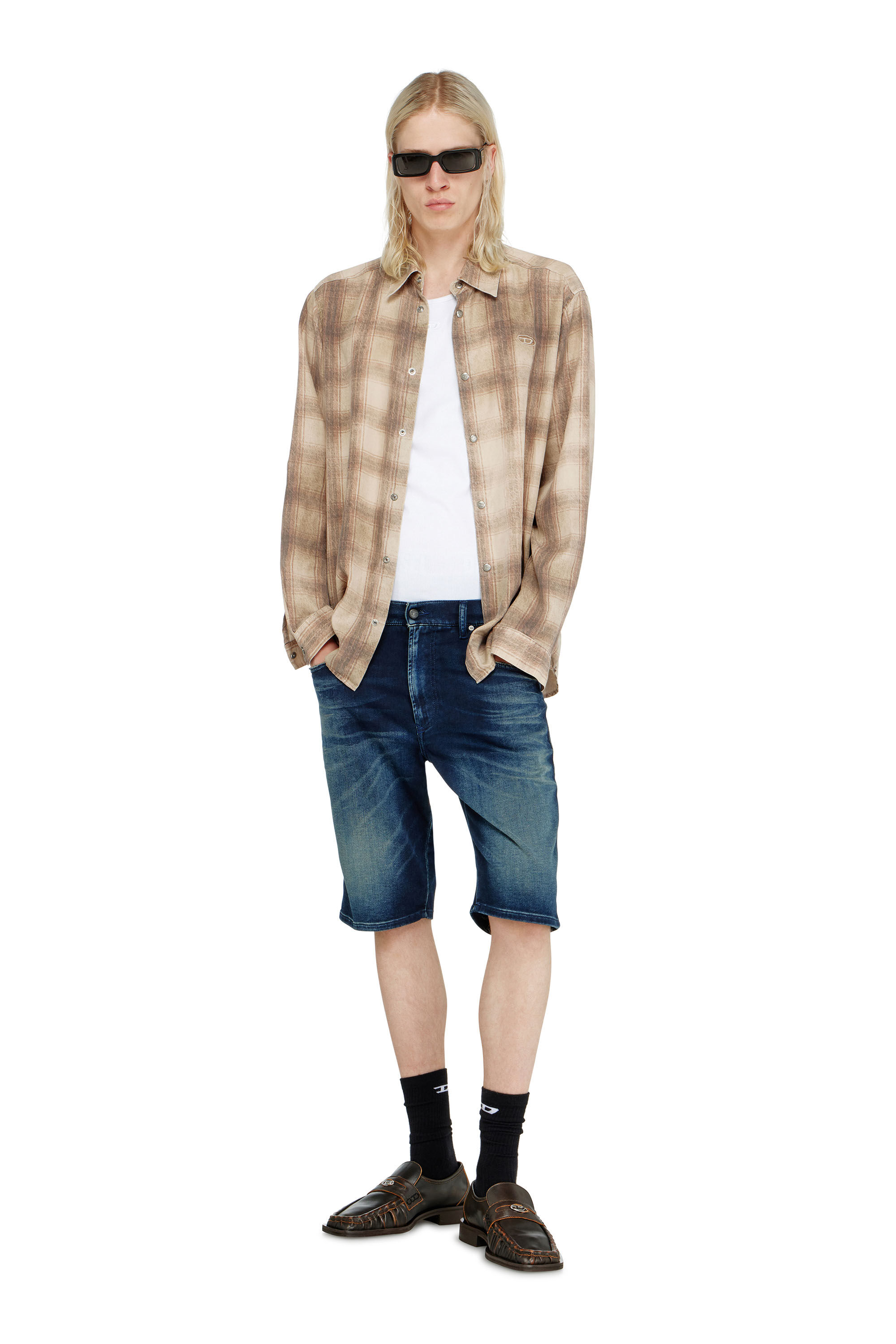 Men's Chino shorts in shaded JoggJeans | Blue | Diesel
