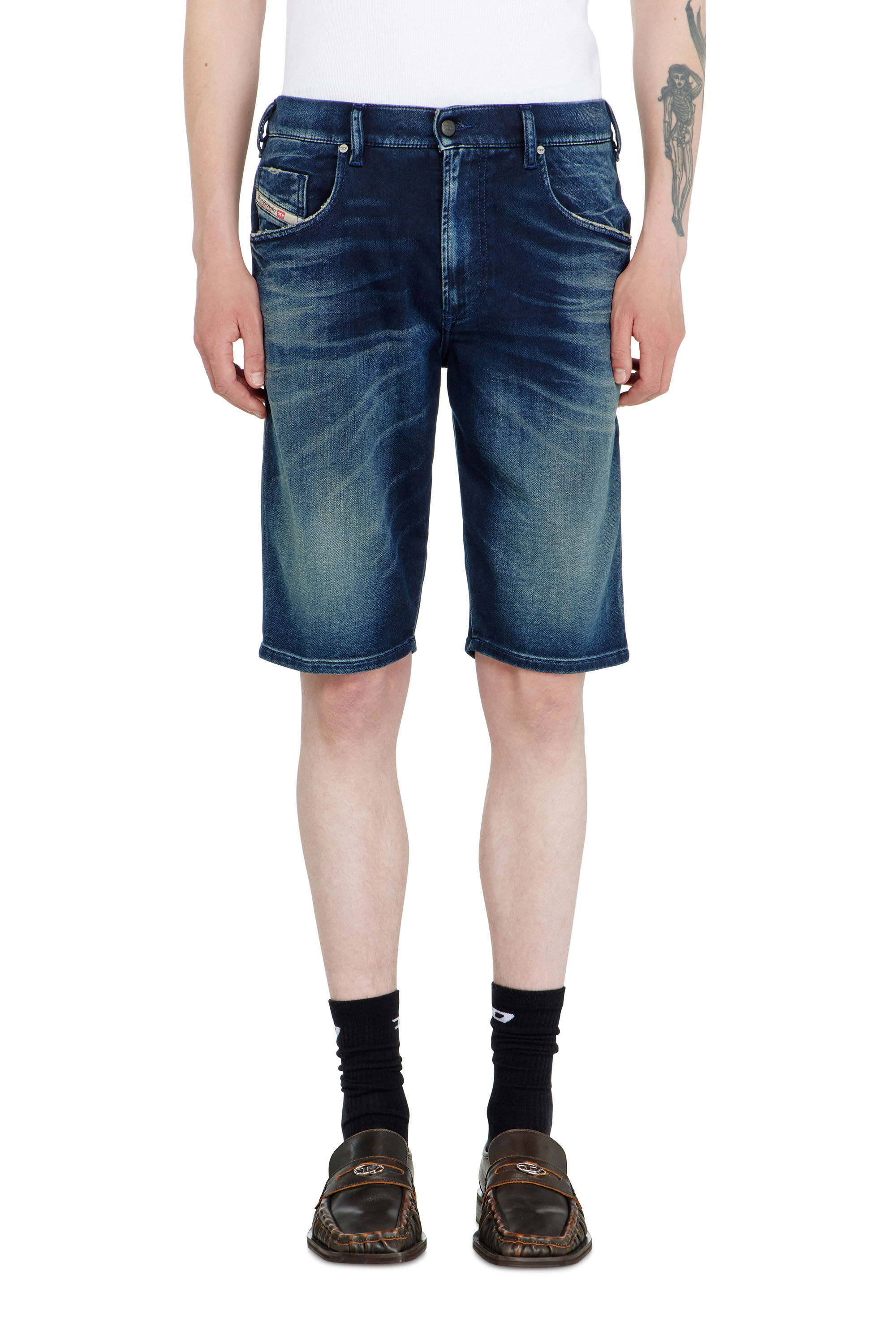 Men's Chino shorts in shaded JoggJeans | Blue | Diesel