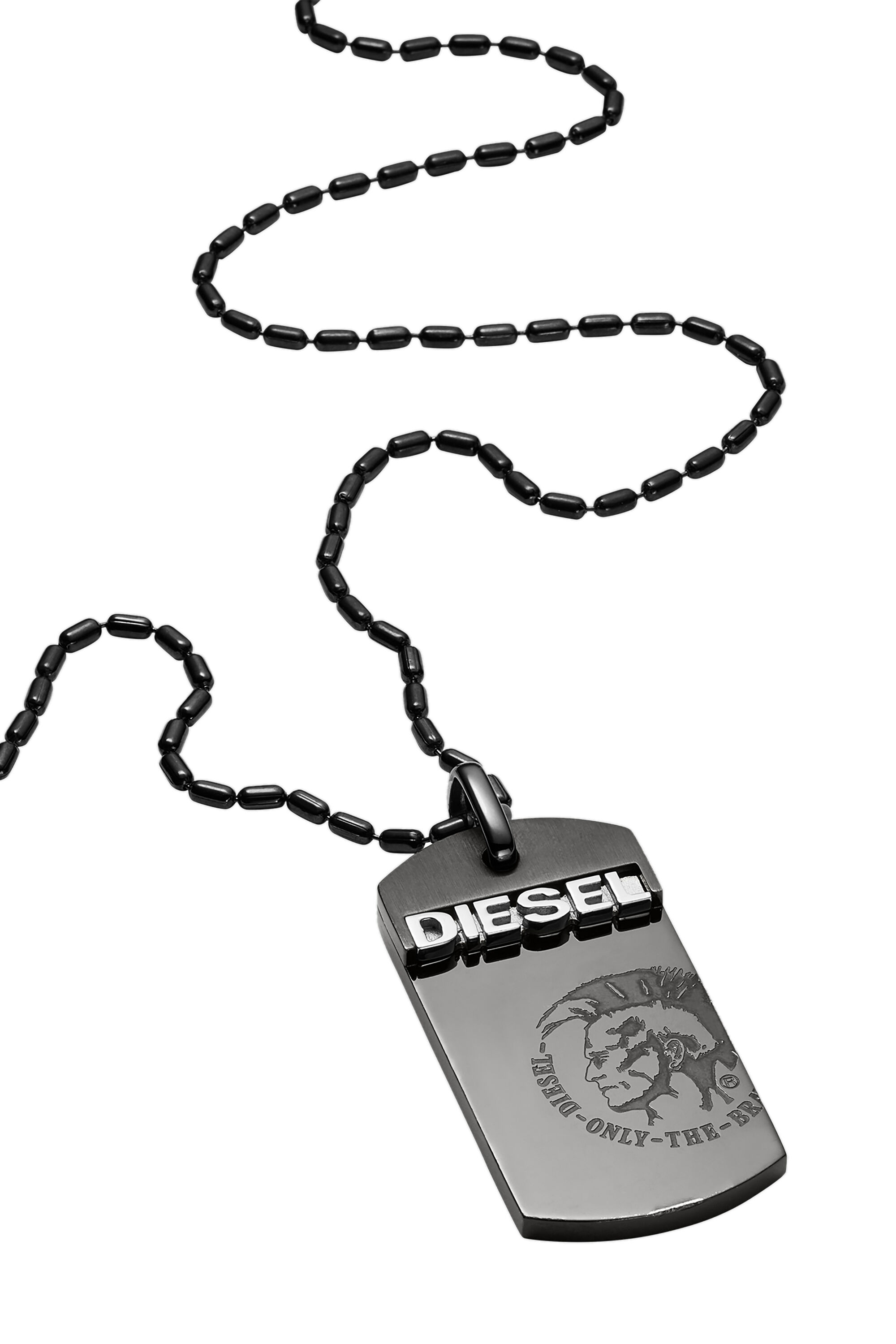 DX0004 Man Stainless steel gunmetal dog tag necklace Diesel