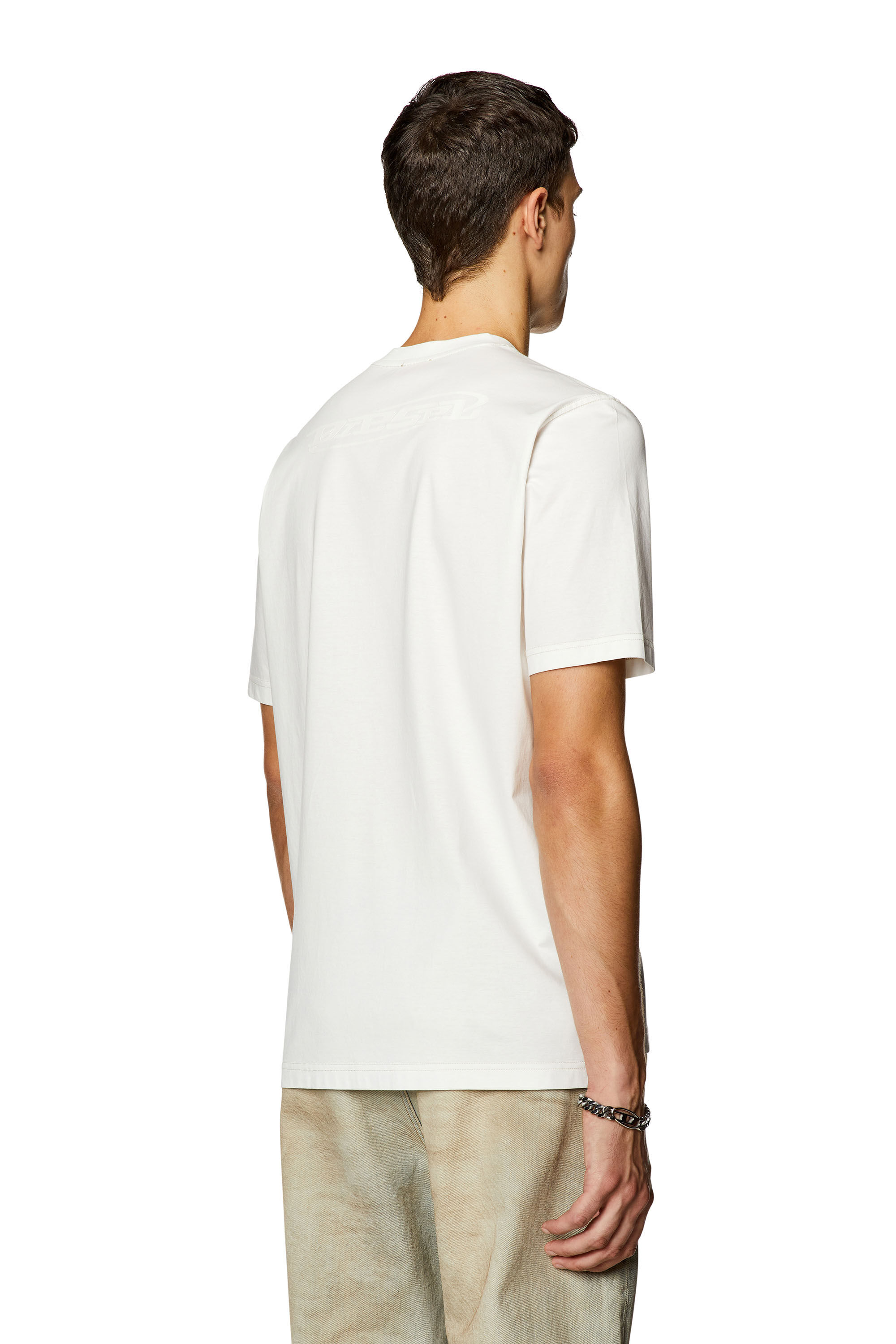 Men's Logo-print T-shirt in mercerised cotton | T-MUST-SLITS-N Diesel