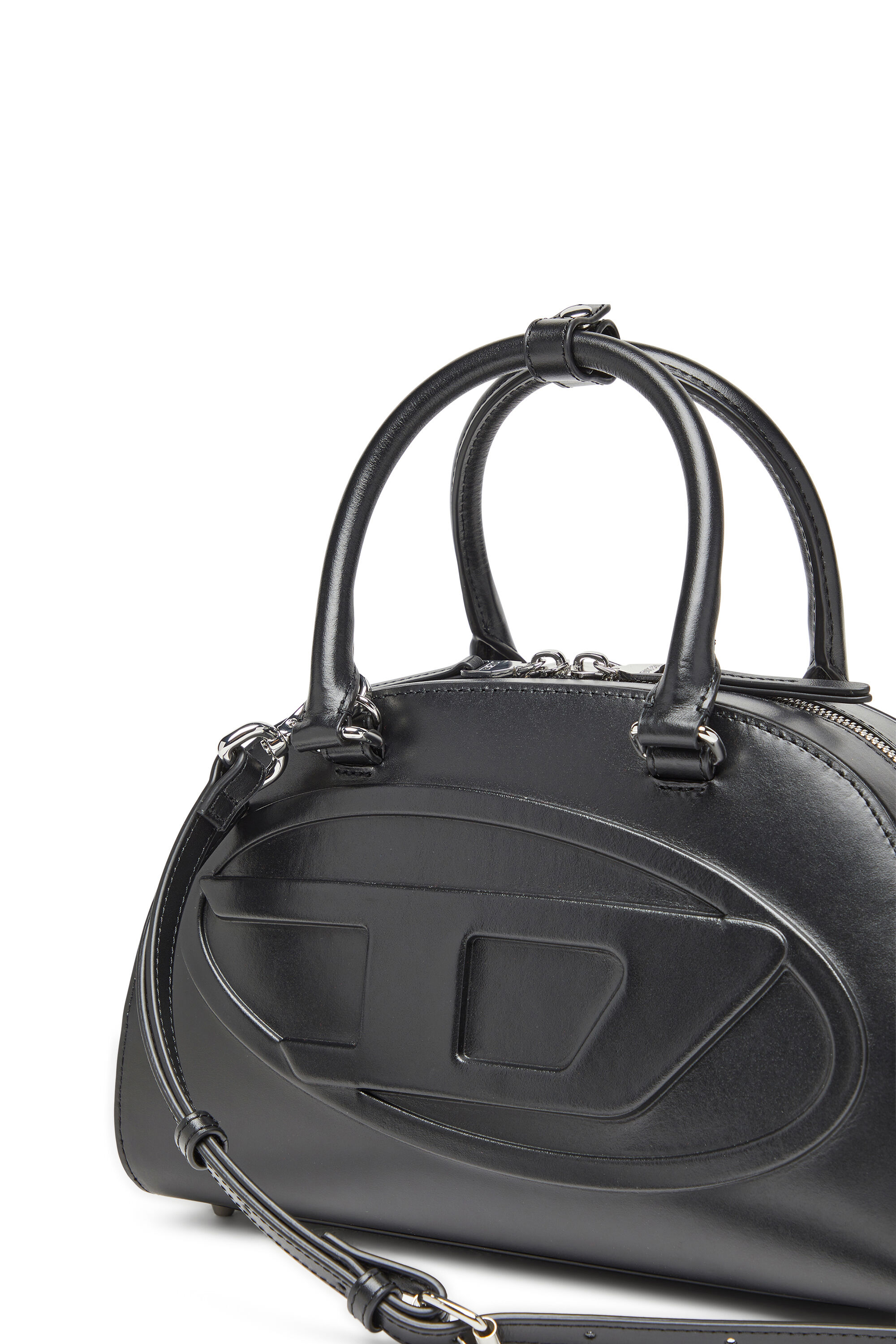 Diesel - 1DR DOME TOP HANDLE, Woman's Leather bowling bag in Black - 2