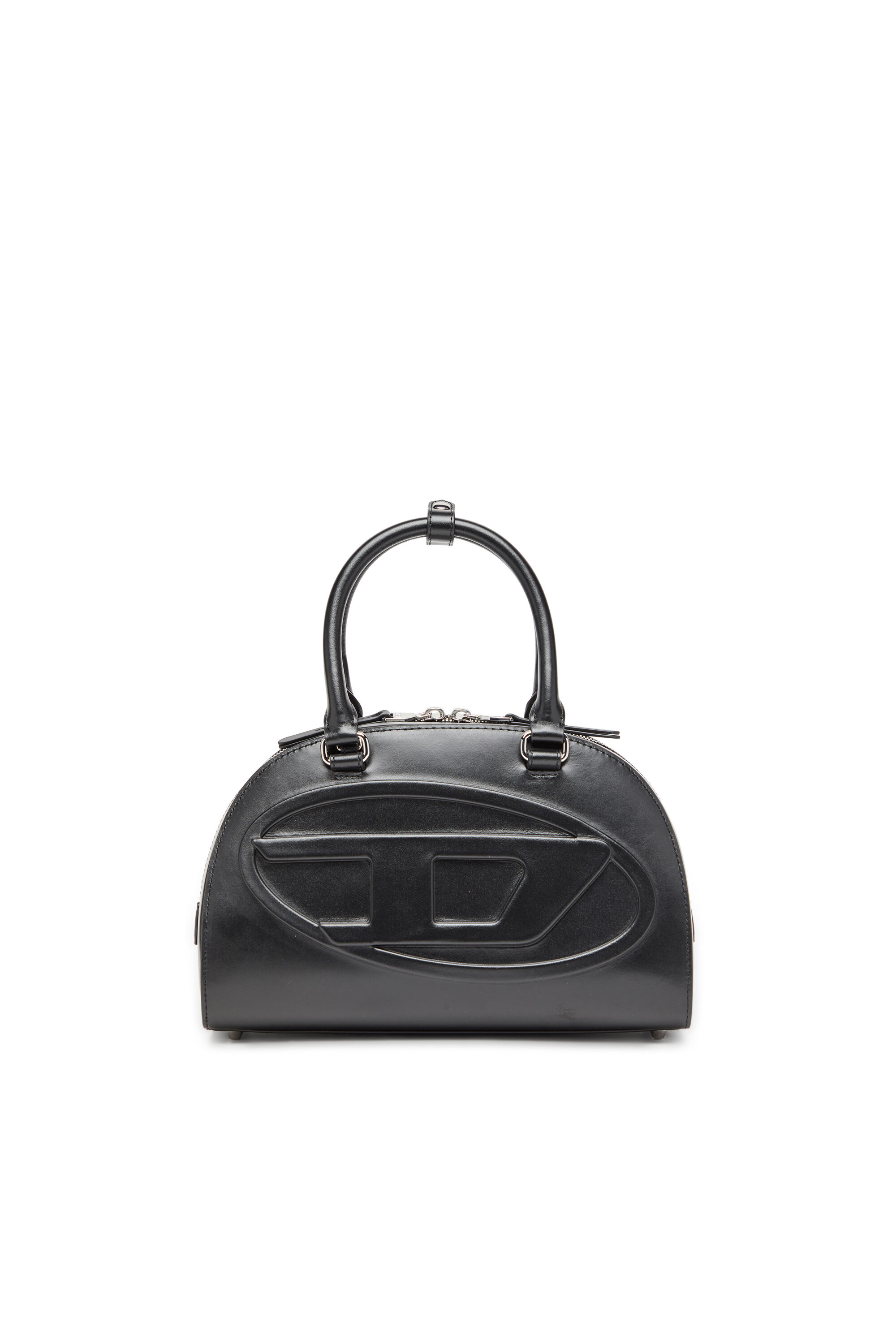 Diesel - 1DR DOME TOP HANDLE, Woman's Leather bowling bag in Black - 1