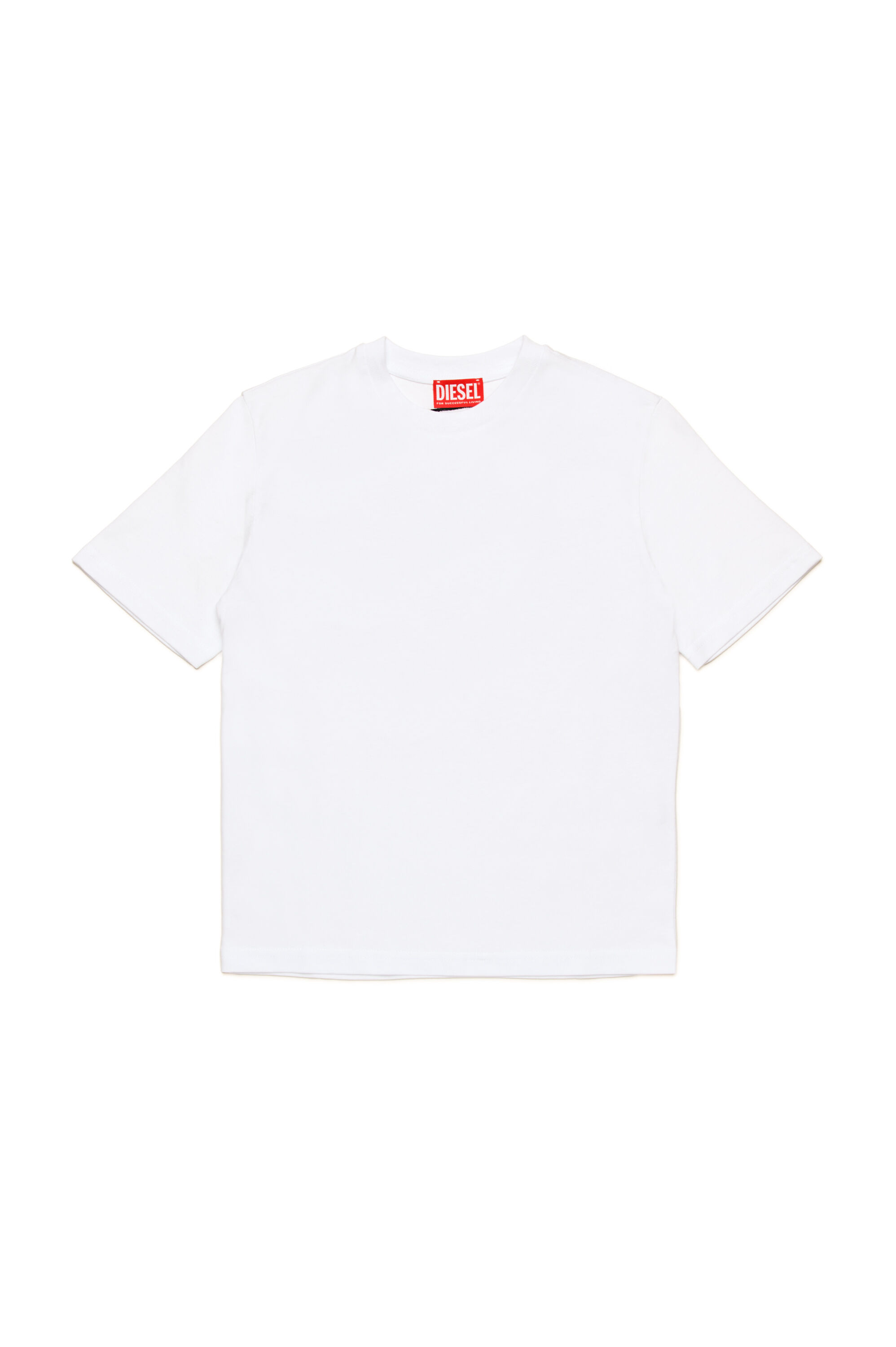 Diesel - TBOGGYMEGOVALD OVER, Man's T-shirt with mega Oval D embroidery in White - 1