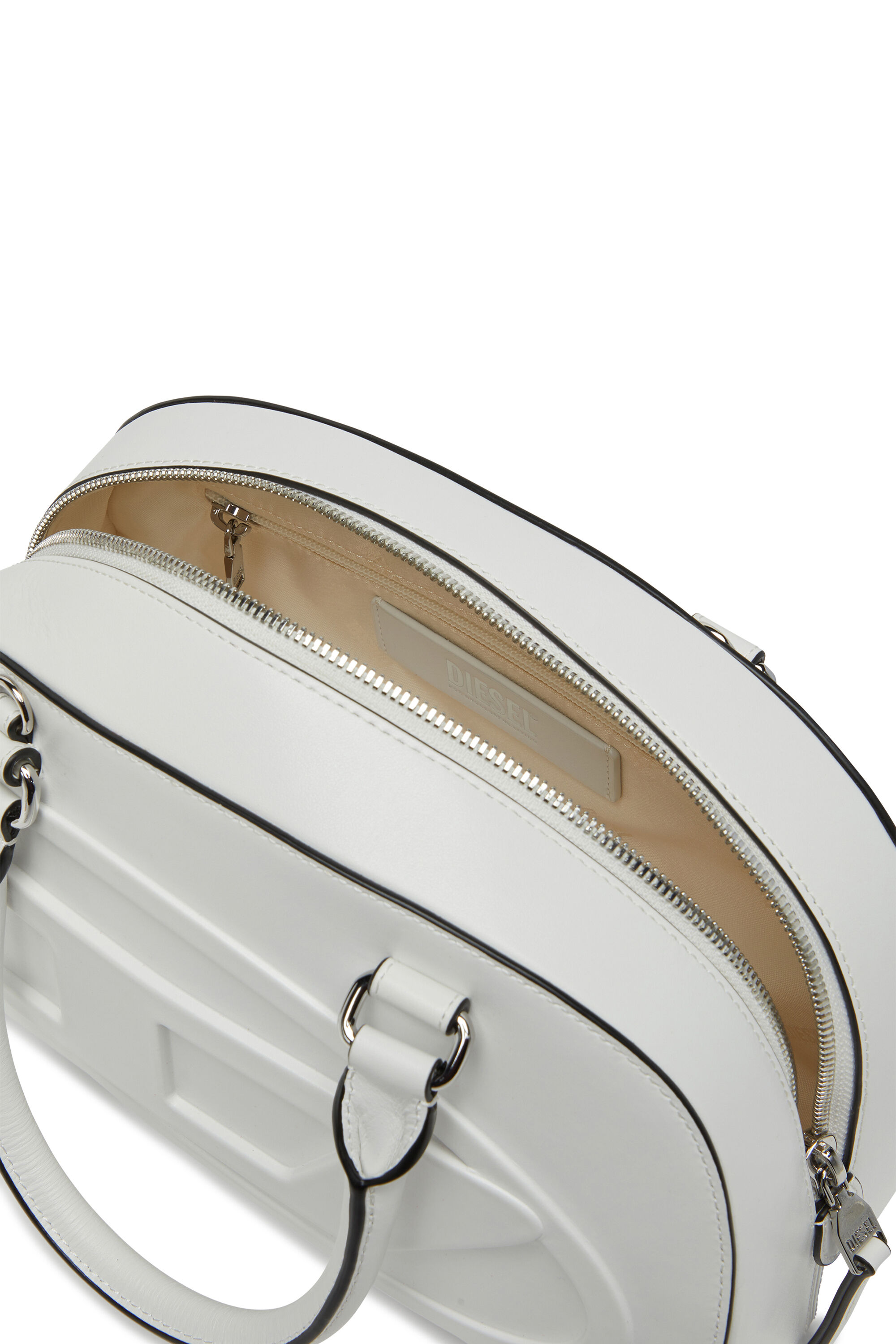 Diesel - 1DR DOME TOP HANDLE, Woman's Leather bowling bag in White - 5