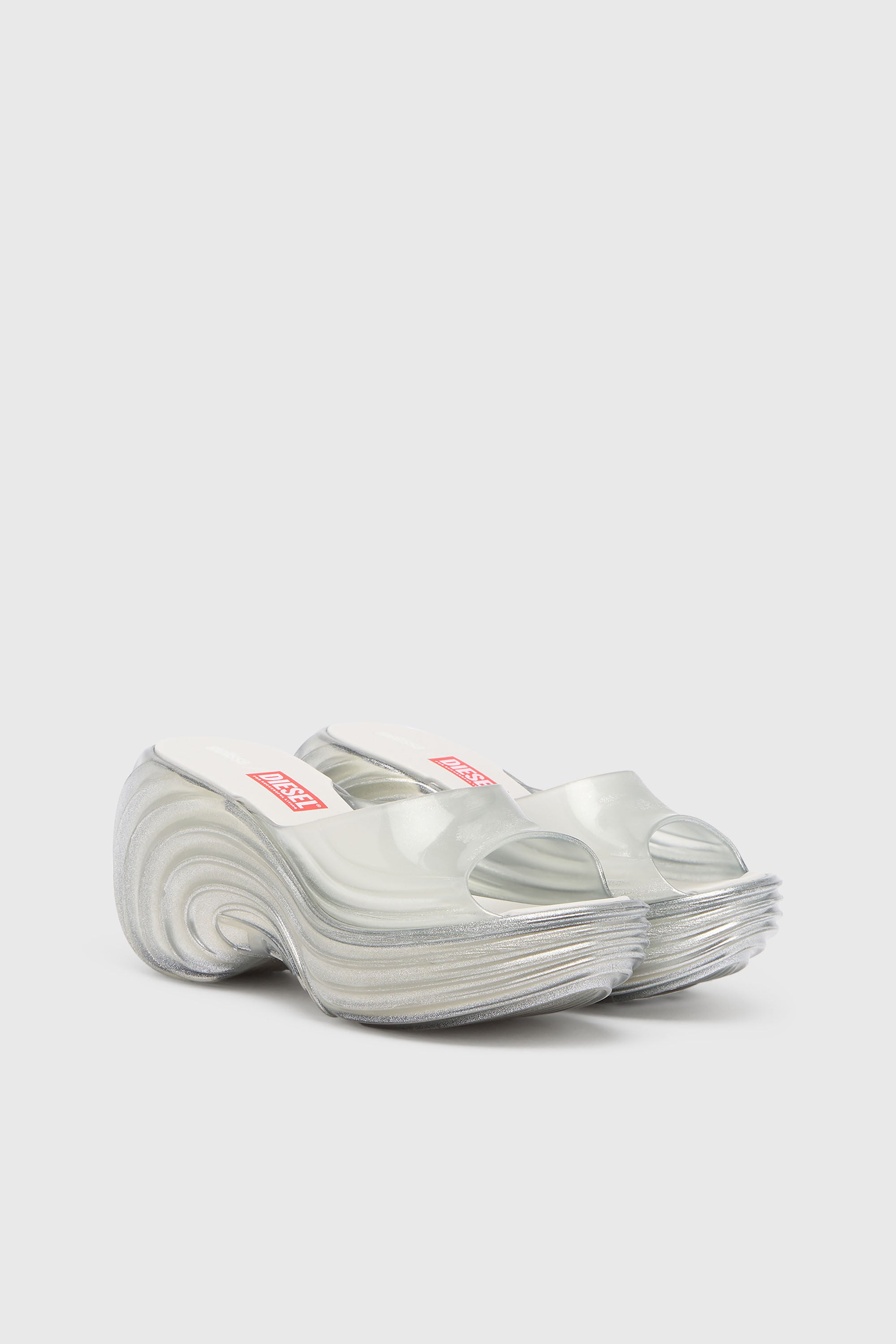 Diesel - MELISSA QUANTUM PLATFORM, Woman's Platform mule in Melflex&reg; in Silver - 2