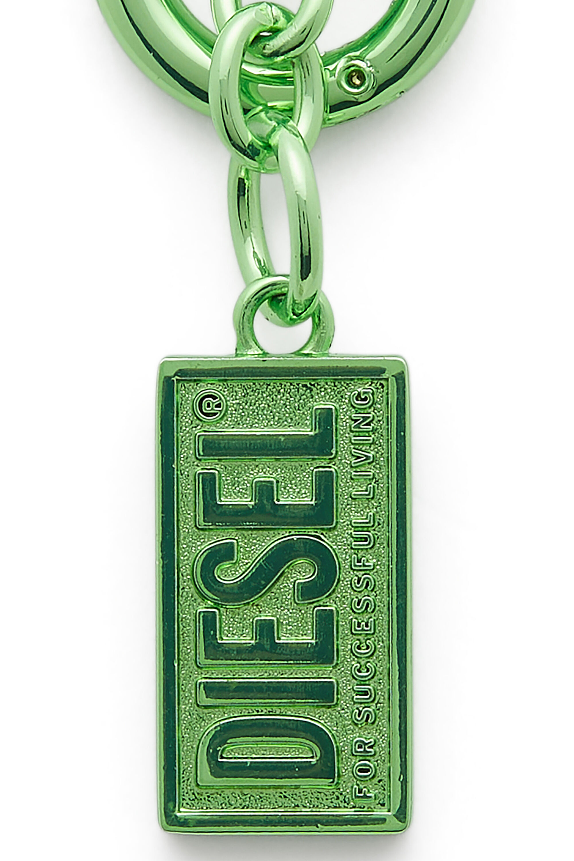 Women's Metal keyring with Biscotto logo charm | Green | Diesel