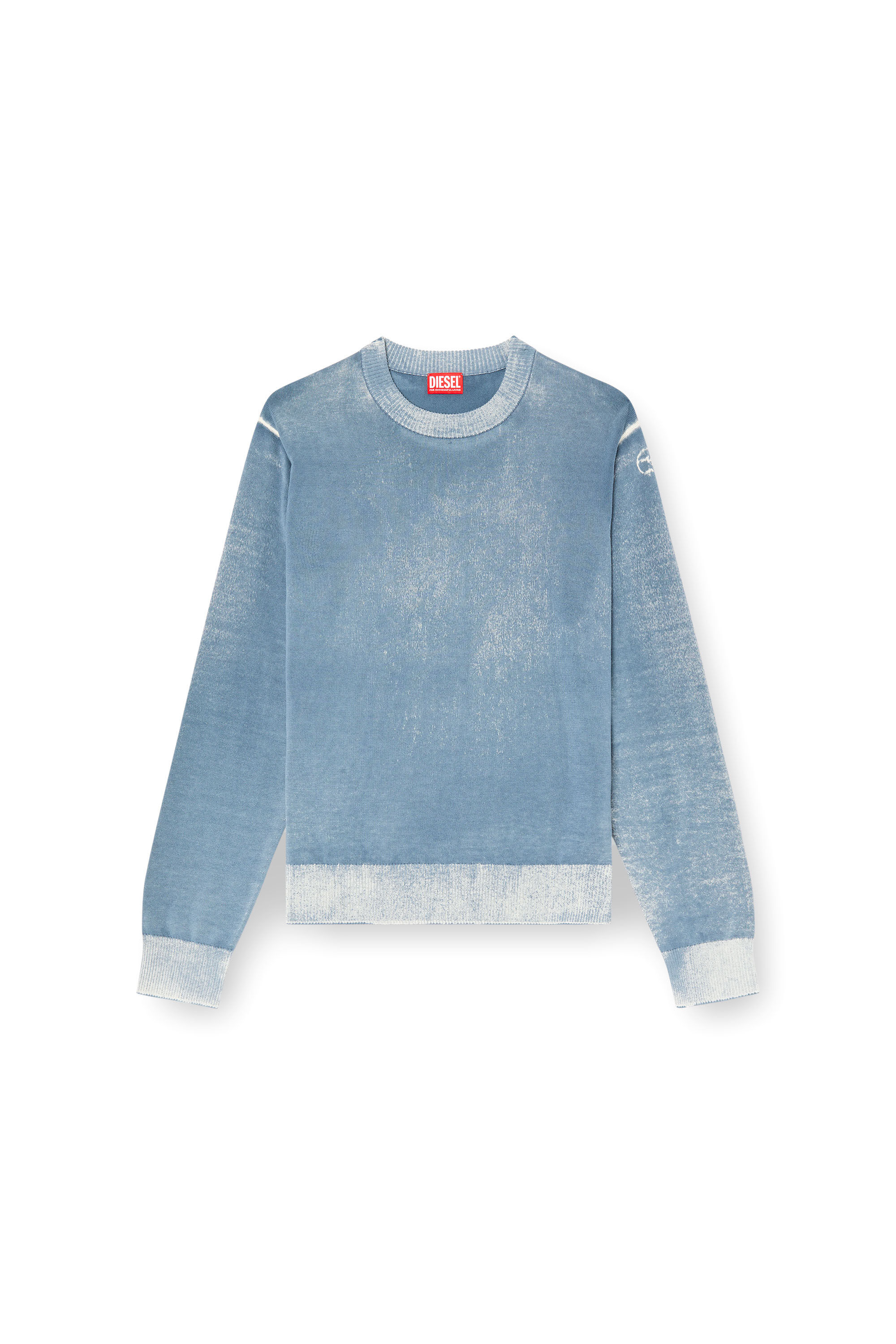 Diesel - K-LARENCE-B, Man's Reverse-print cotton jumper in Light Blue - 2