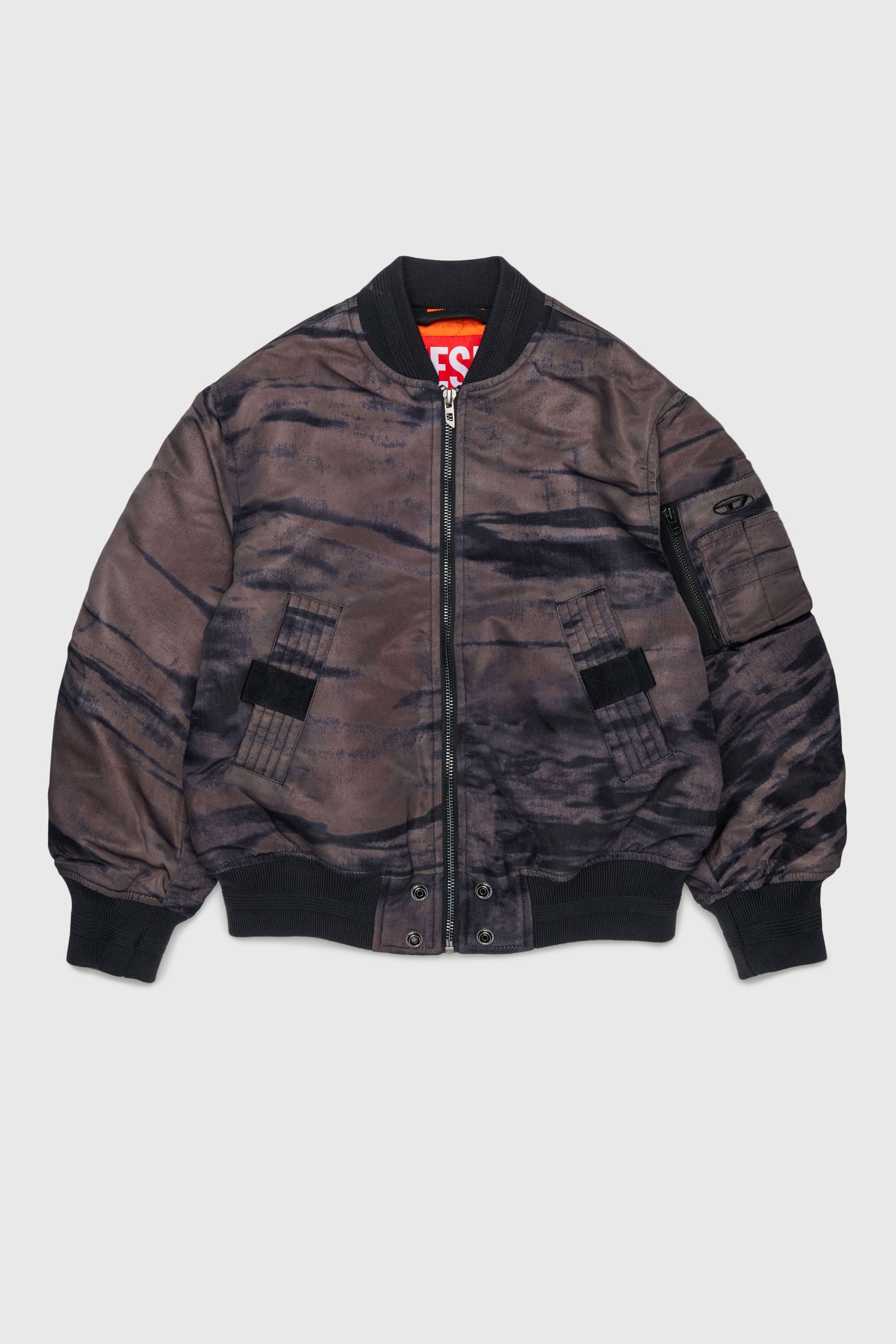 Diesel - JAKEPSDLBZ, Man's Nylon bomber jacket with quilted lining in Green - 1