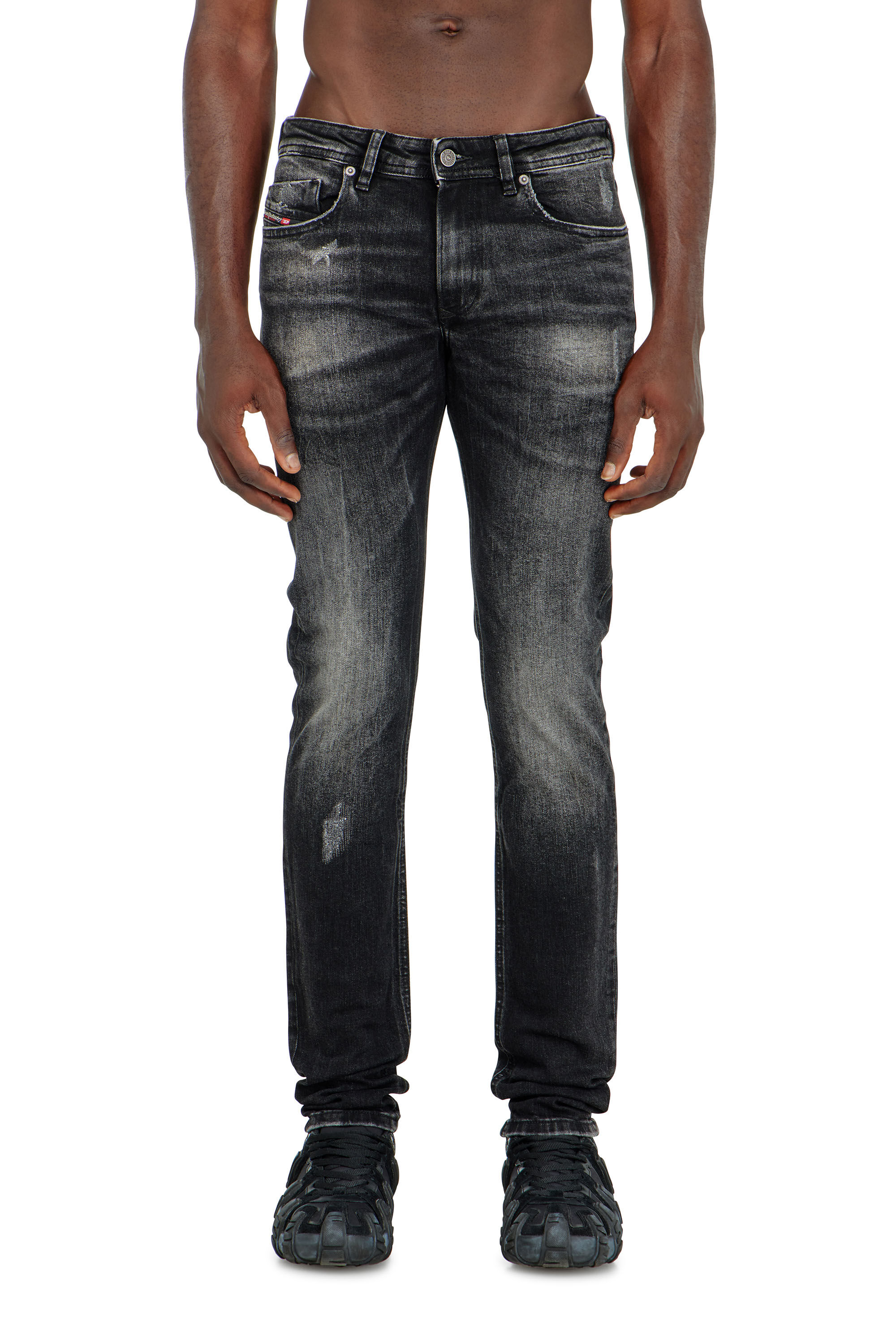 Diesel - Man's Skinny Jeans 1979 Sleenker 0DBDP, Black/Dark grey - 4