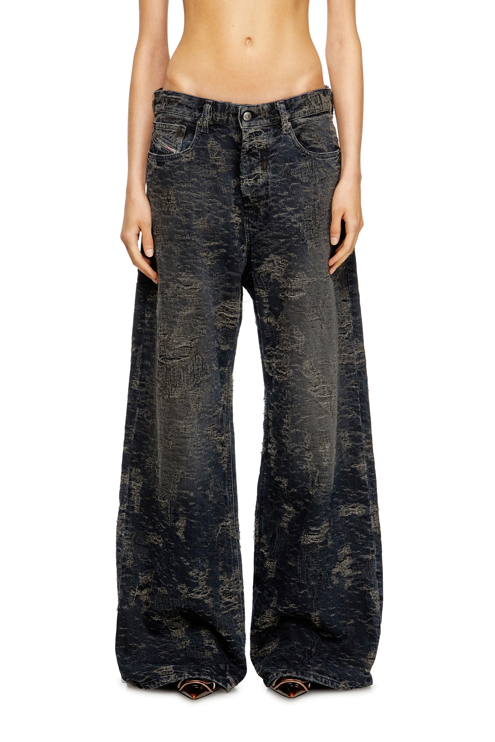 DIESEL Relaxed Jeans 1996 D-Sireブラックグレー Women's Relaxed Jeans | Black/Dark grey | Diesel 1996 D-Sire