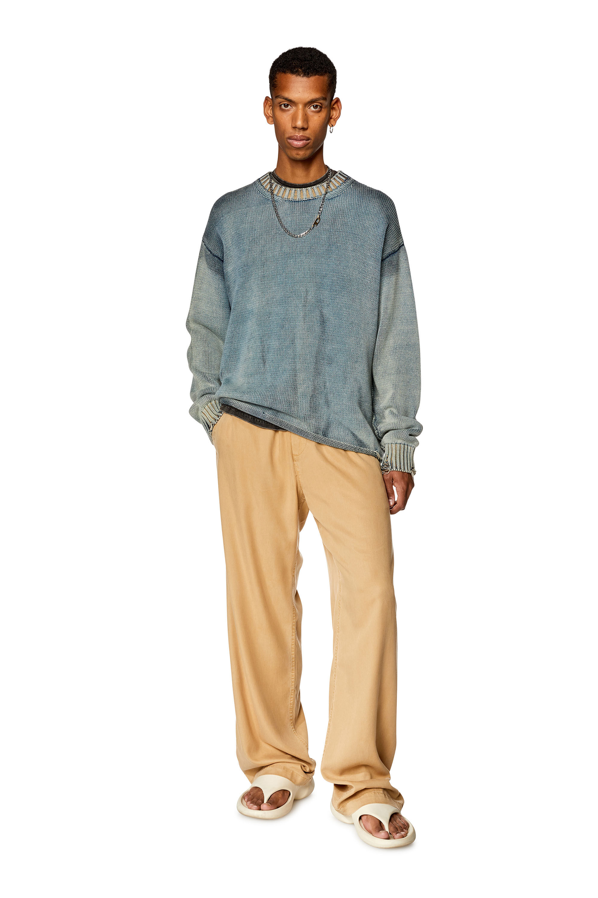 Diesel - P-GOLD-SPORT, Man's Fluid pants in twill in Beige - 1
