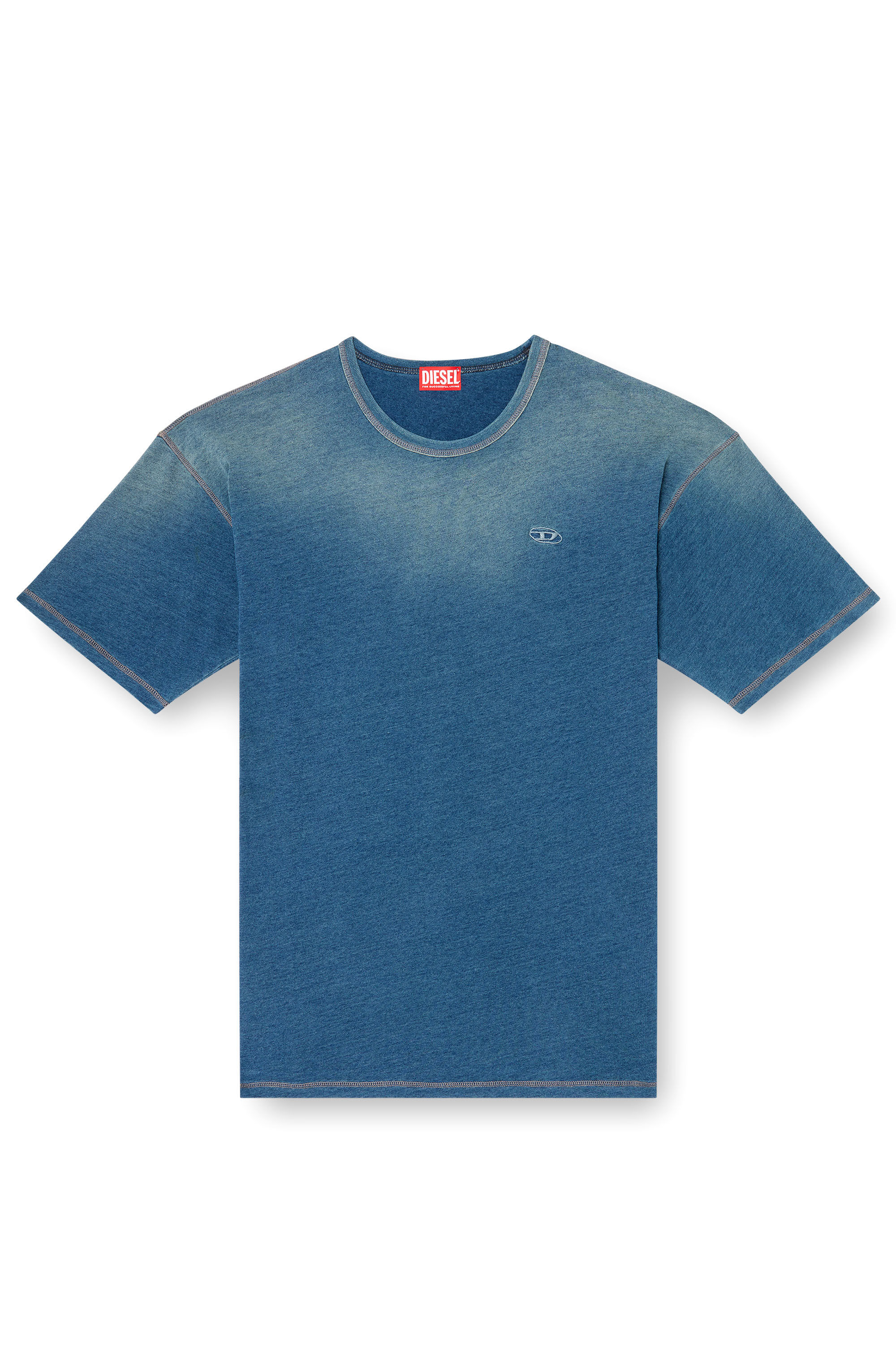 Diesel - T-BOXT-R11, Man's T-shirt with sprayed treatment in Blue - 2