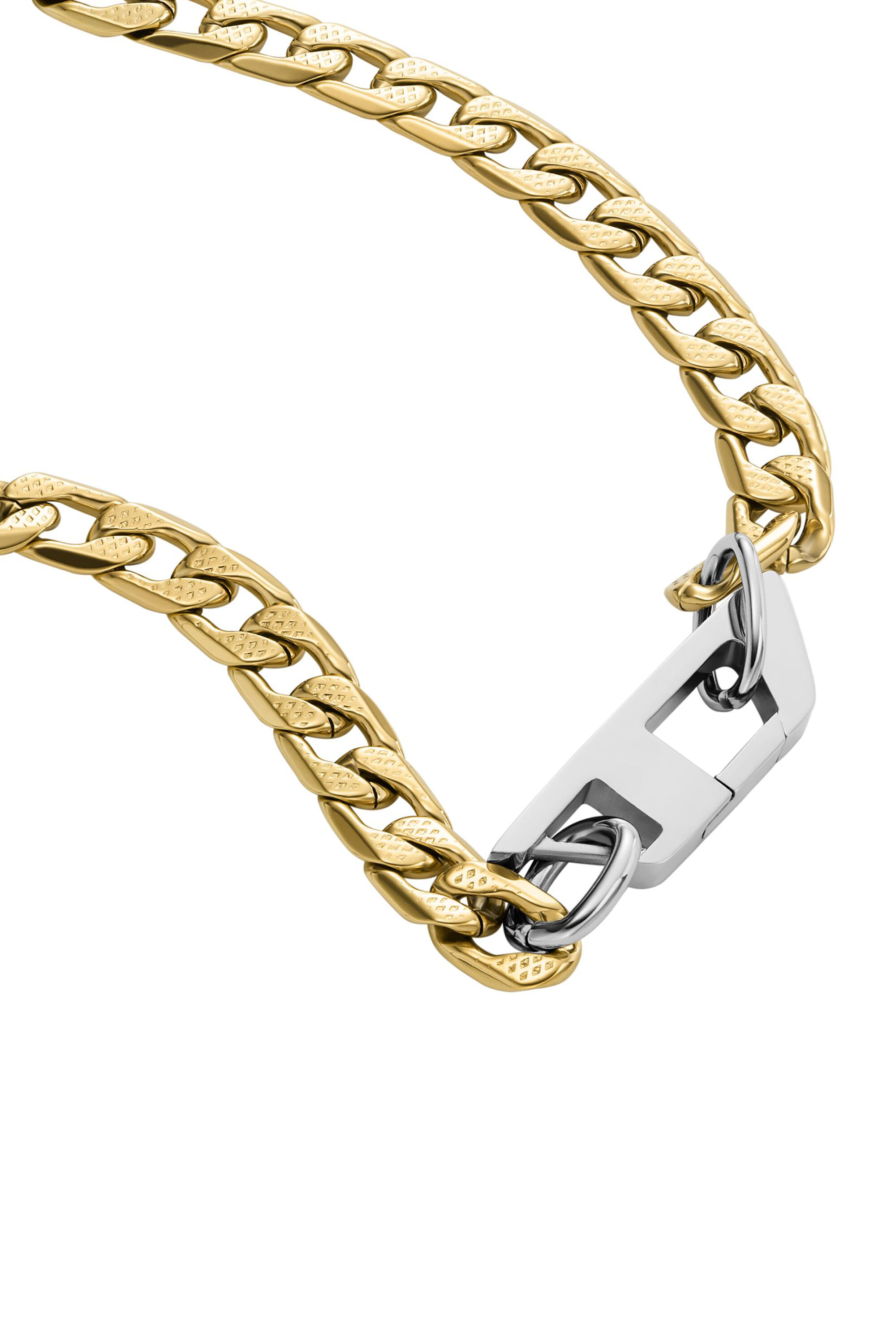 DIESEL ゴールド チャーム Women's D Logo Two-Tone Chain Necklace | Gold | Diesel