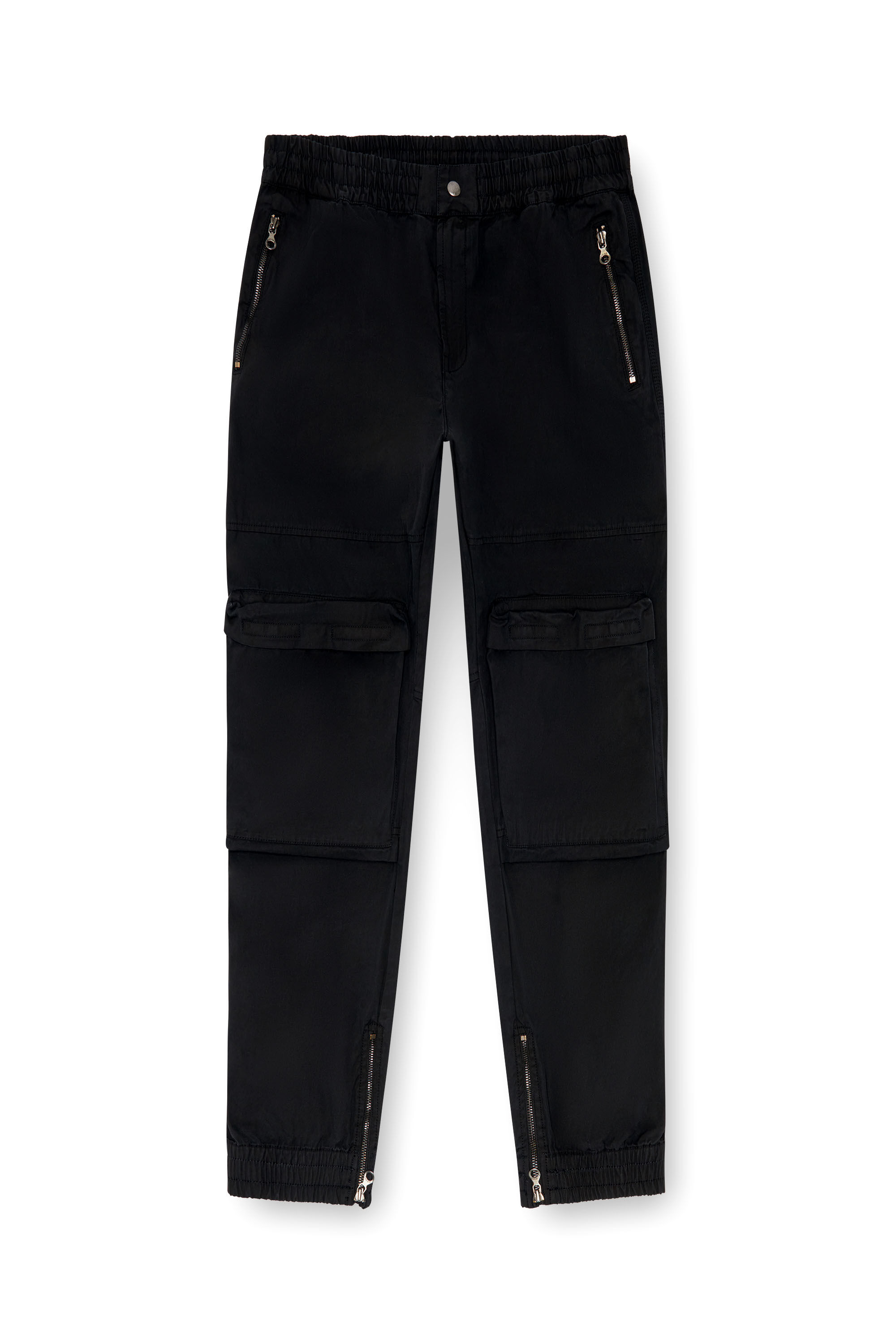 Diesel - P-BEECK, Man's Cargo pants in faded organic cotton in Black - 2