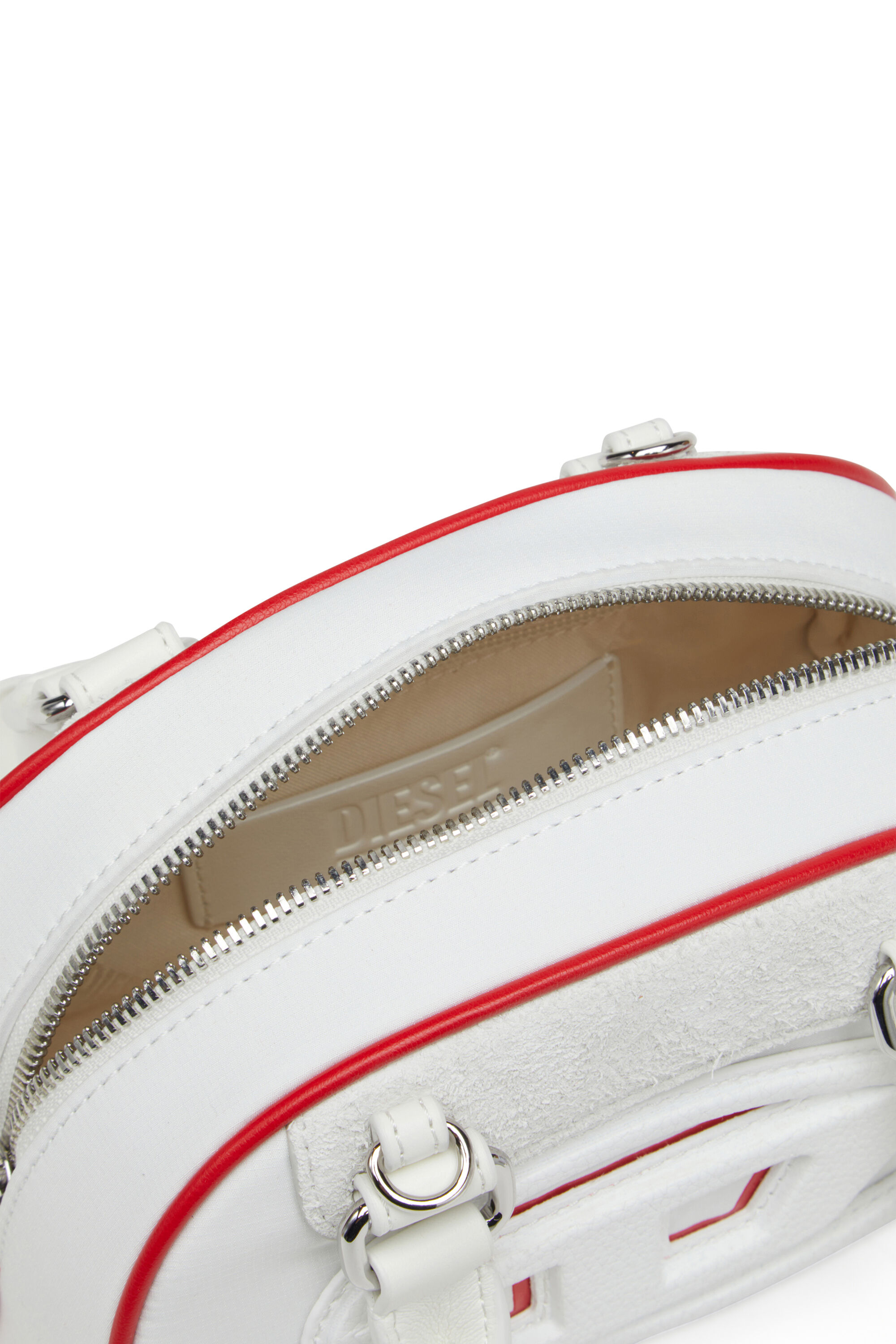 Diesel - 1DR DOME CROSSBODY, Woman's Colour-block mini bowling bag in White - 5