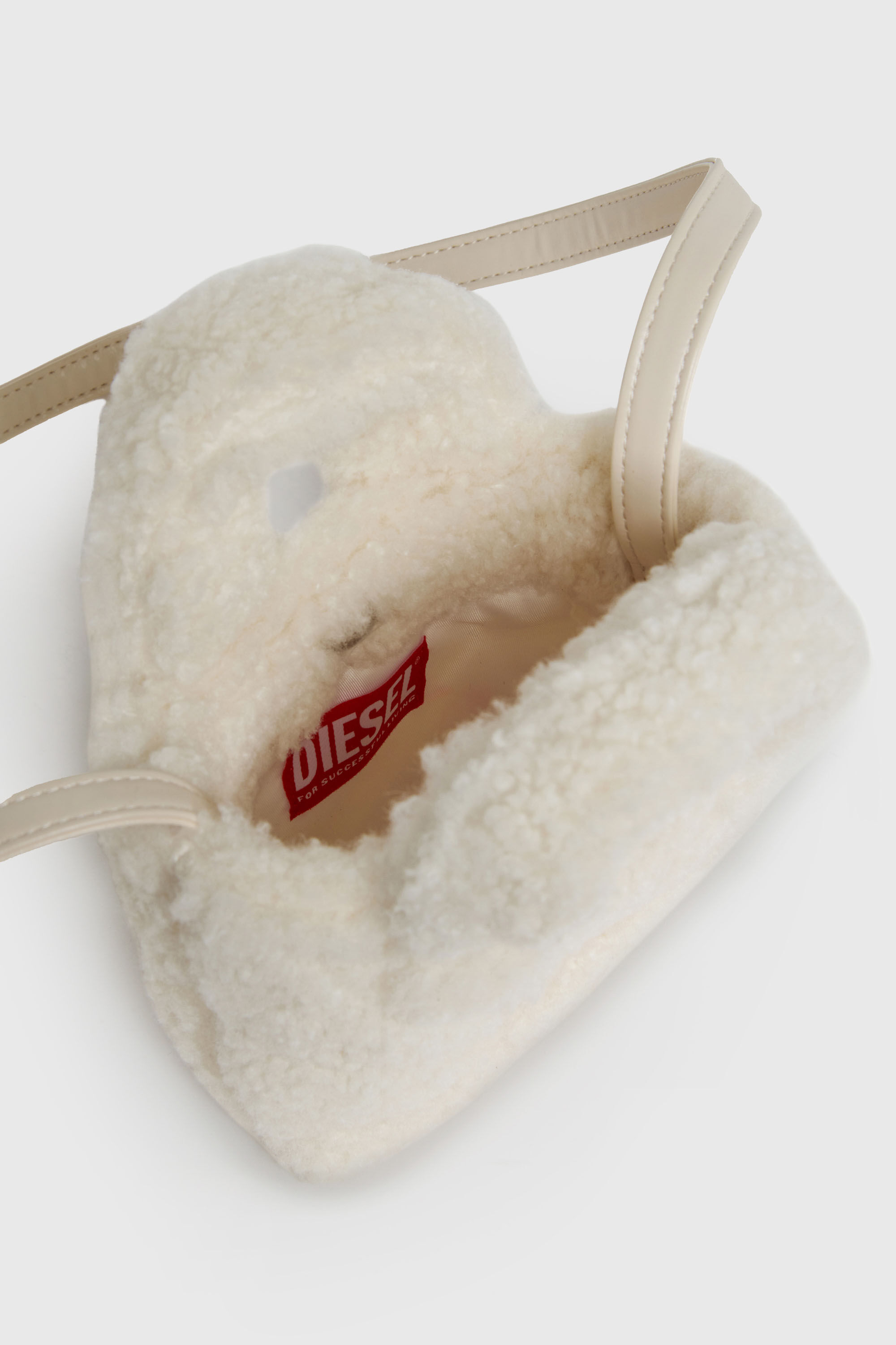 Diesel - WIXIT, Woman's WIXIT - Mini bag in teddy fleece in White - 4