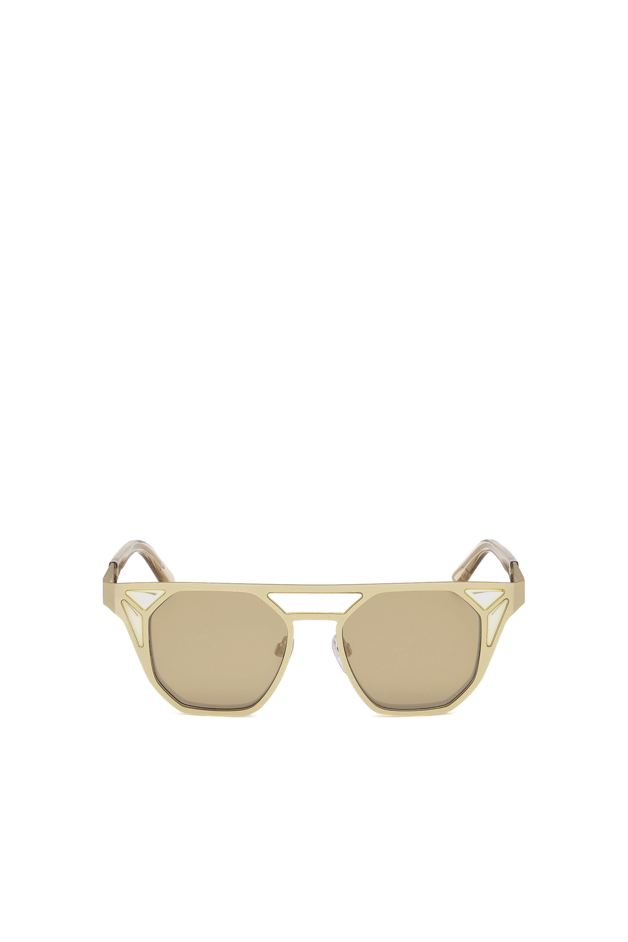 Diesel - DL0249, Woman's Eyewear with stained glass art inspired in Gold - 1