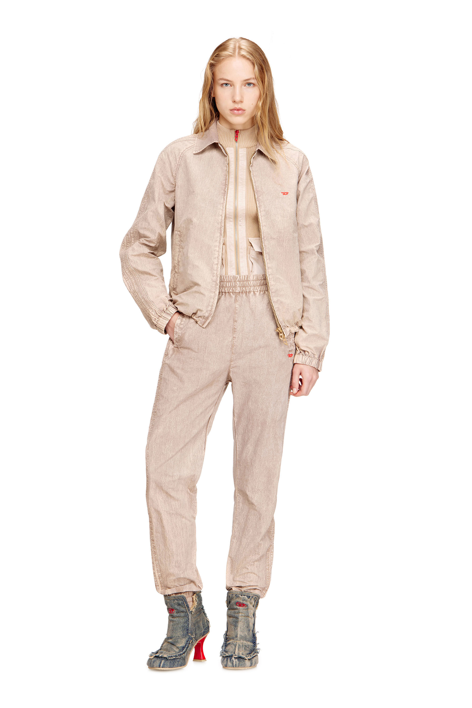 Diesel - J-FENIC-AG, Unisex's Taslan jacket with striped sleeves in null - 1