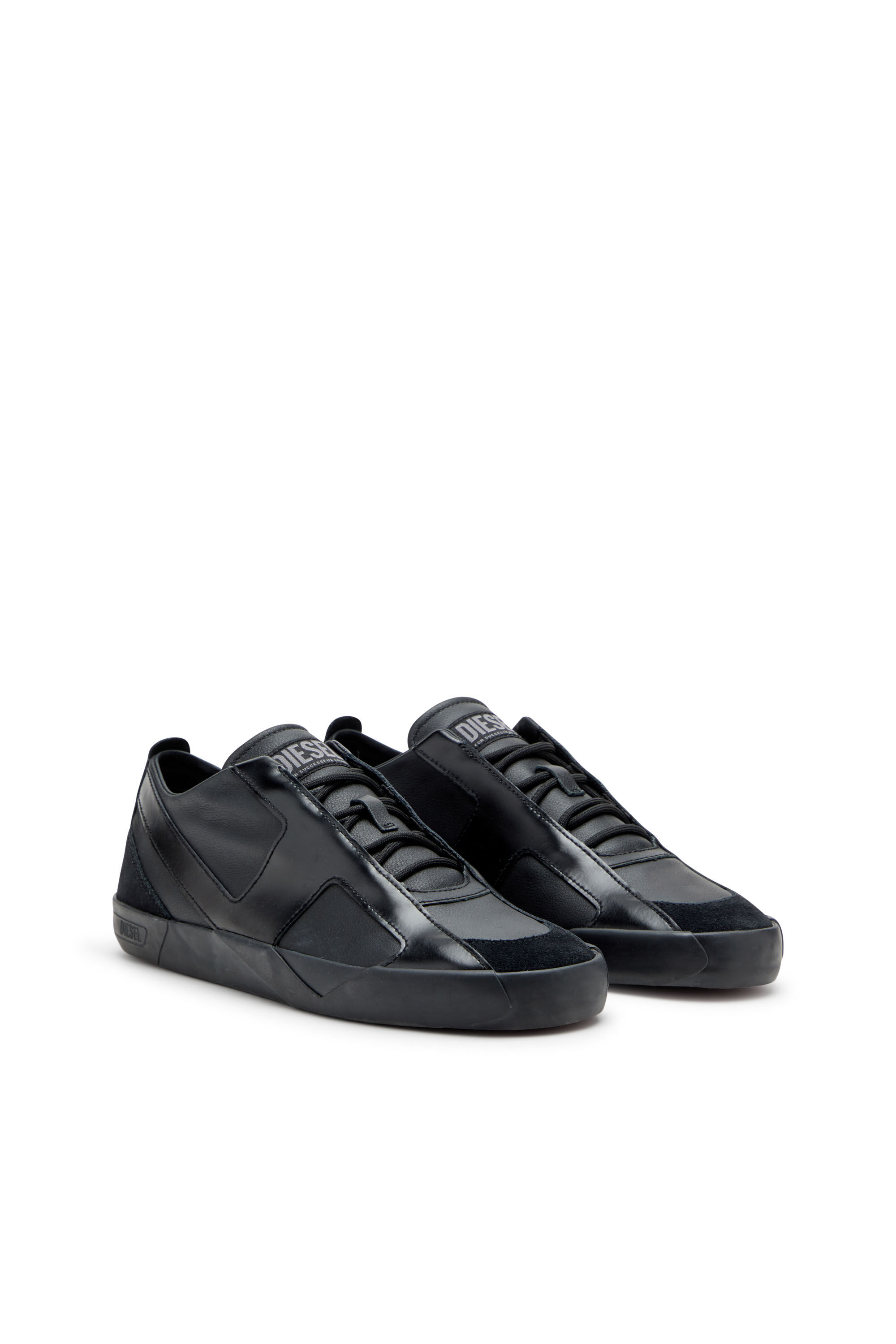 Men's S-Slante-D-Sneakers in suede and leather with D logo | Black