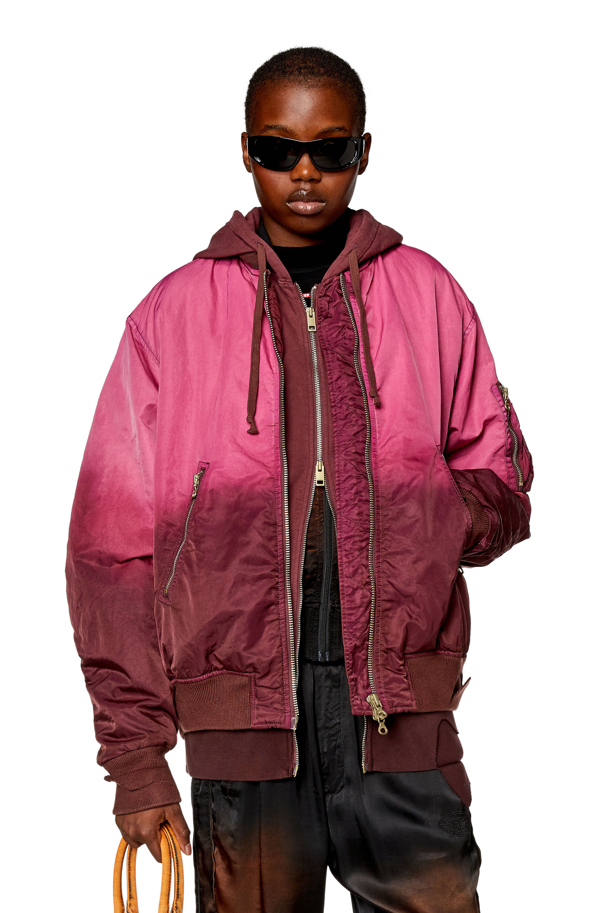 Hot pink bomber jacket outlet