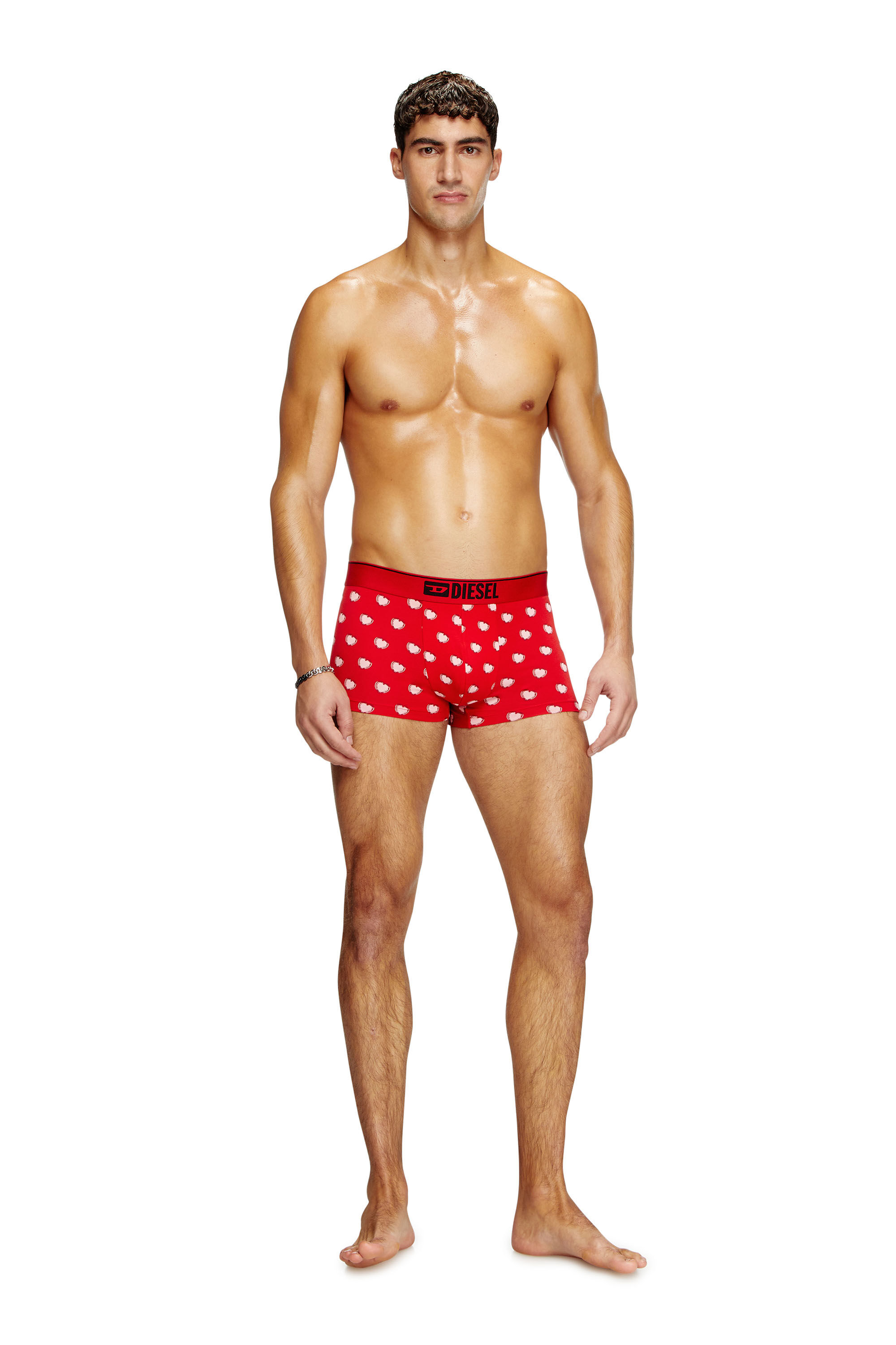 Diesel - DAMIEN-GFT-3PACK, Man's Three-pack boxer briefs with heart motif in Black/Red - 1