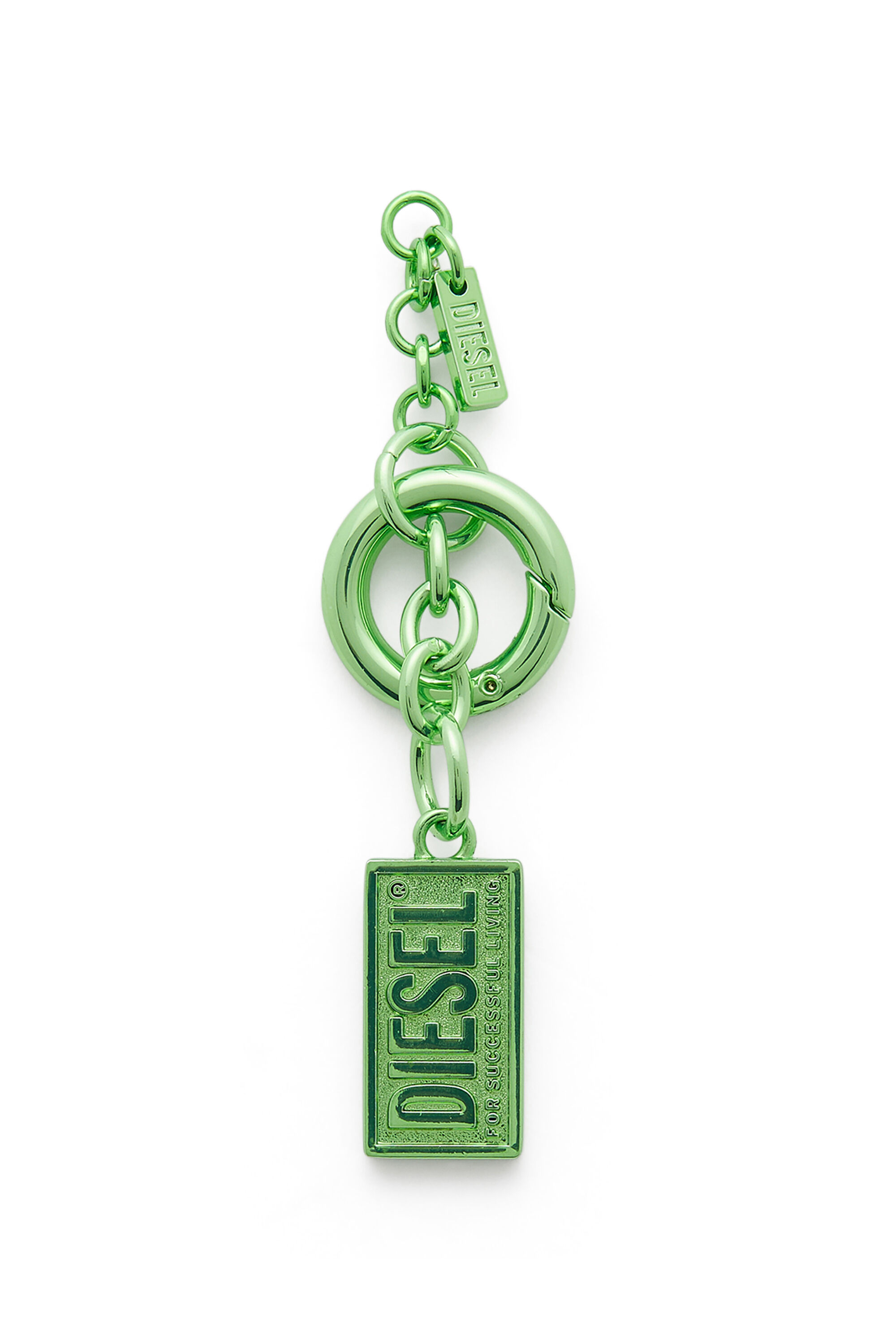 Women's Metal keyring with Biscotto logo charm | Green | Diesel