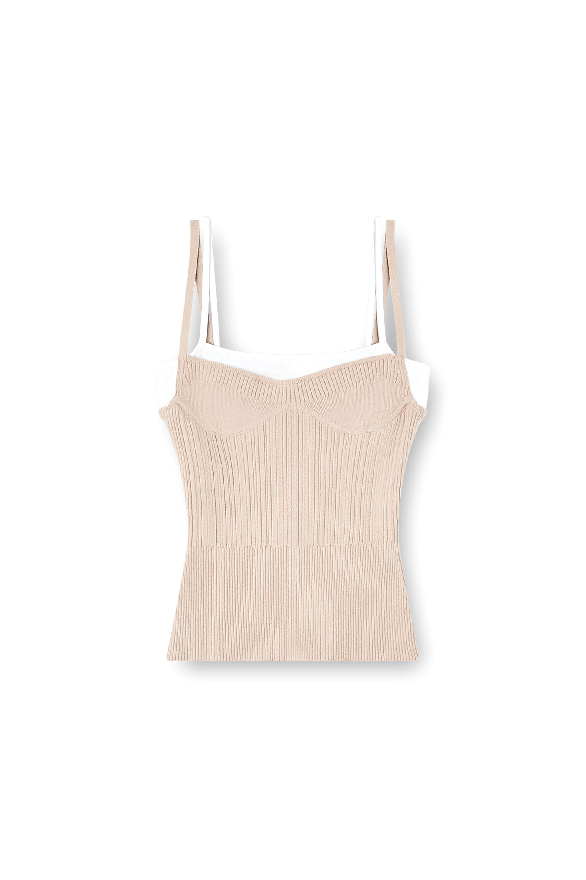 Women's Layered cami top in ribbed knit | Pink | Diesel {{Country}}