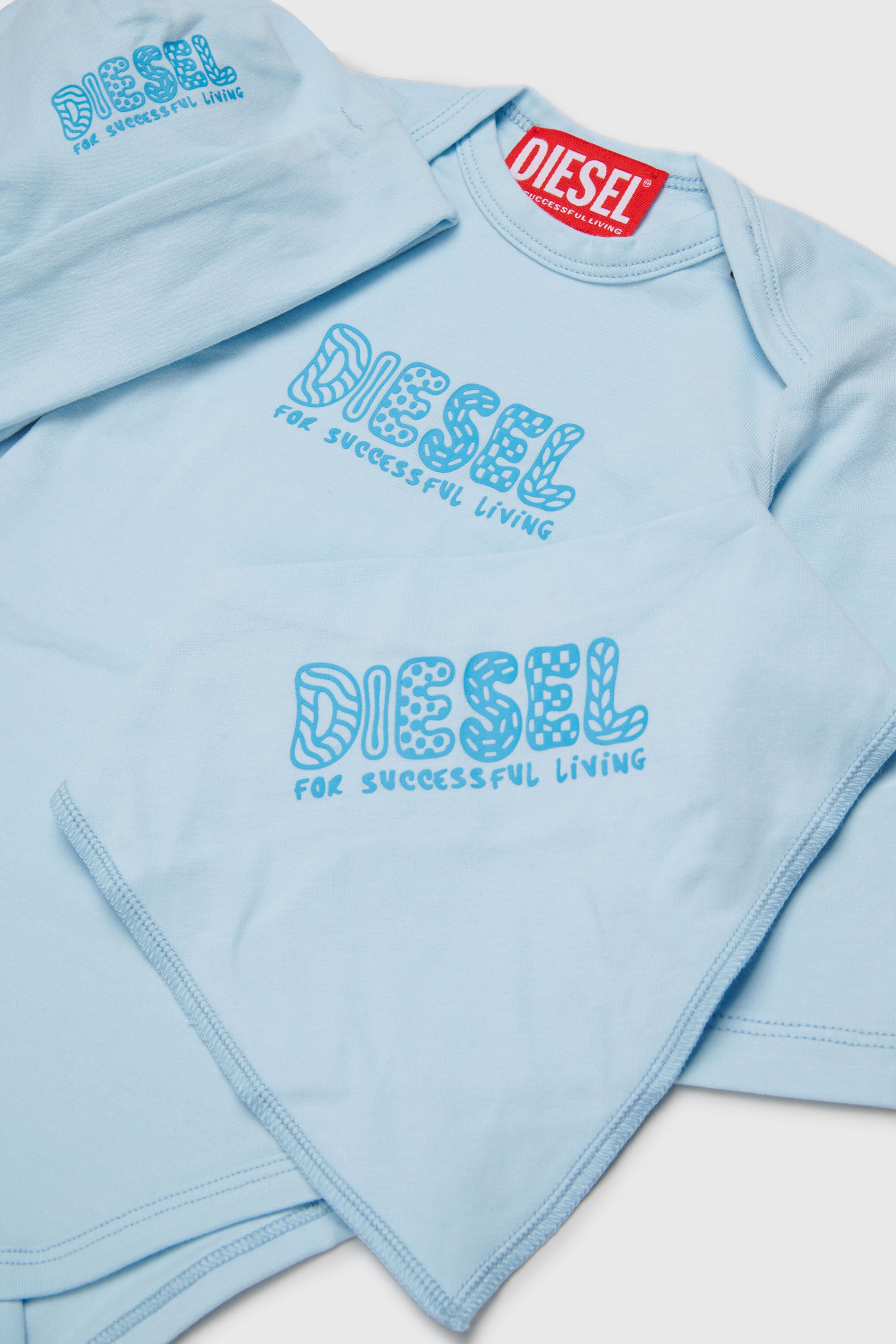Diesel - UBBYBOX-NB, Unisex's Newborn set with doodle-logo print in Light Blue - 3