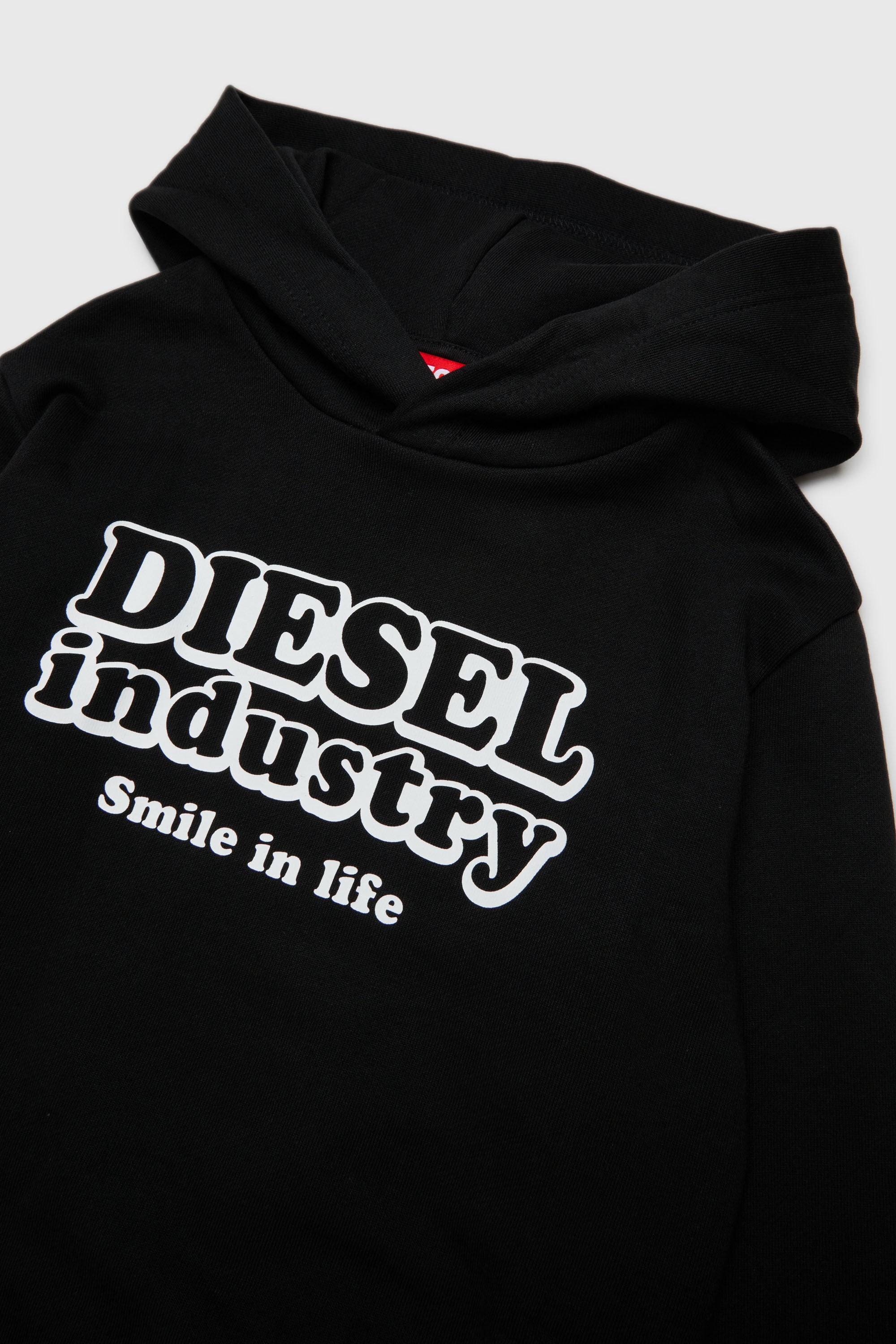 Diesel - SLODIMHOOD OVER, Man's Hoodie with Diesel Industry print in Black - 3
