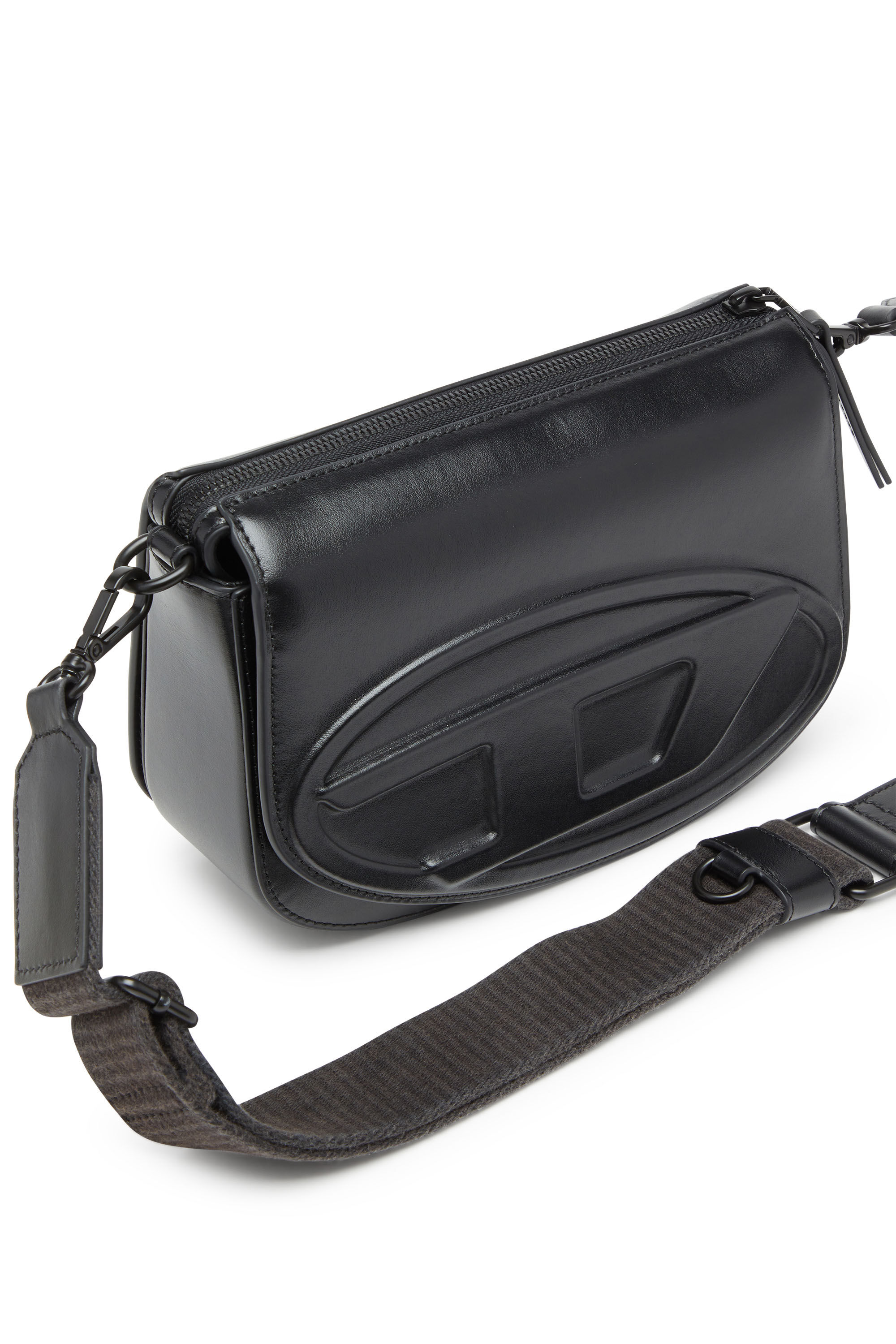 Diesel - 1DR CAMERA BAG, Unisex's 1DR-Camera bag in premium leather in Black - 2