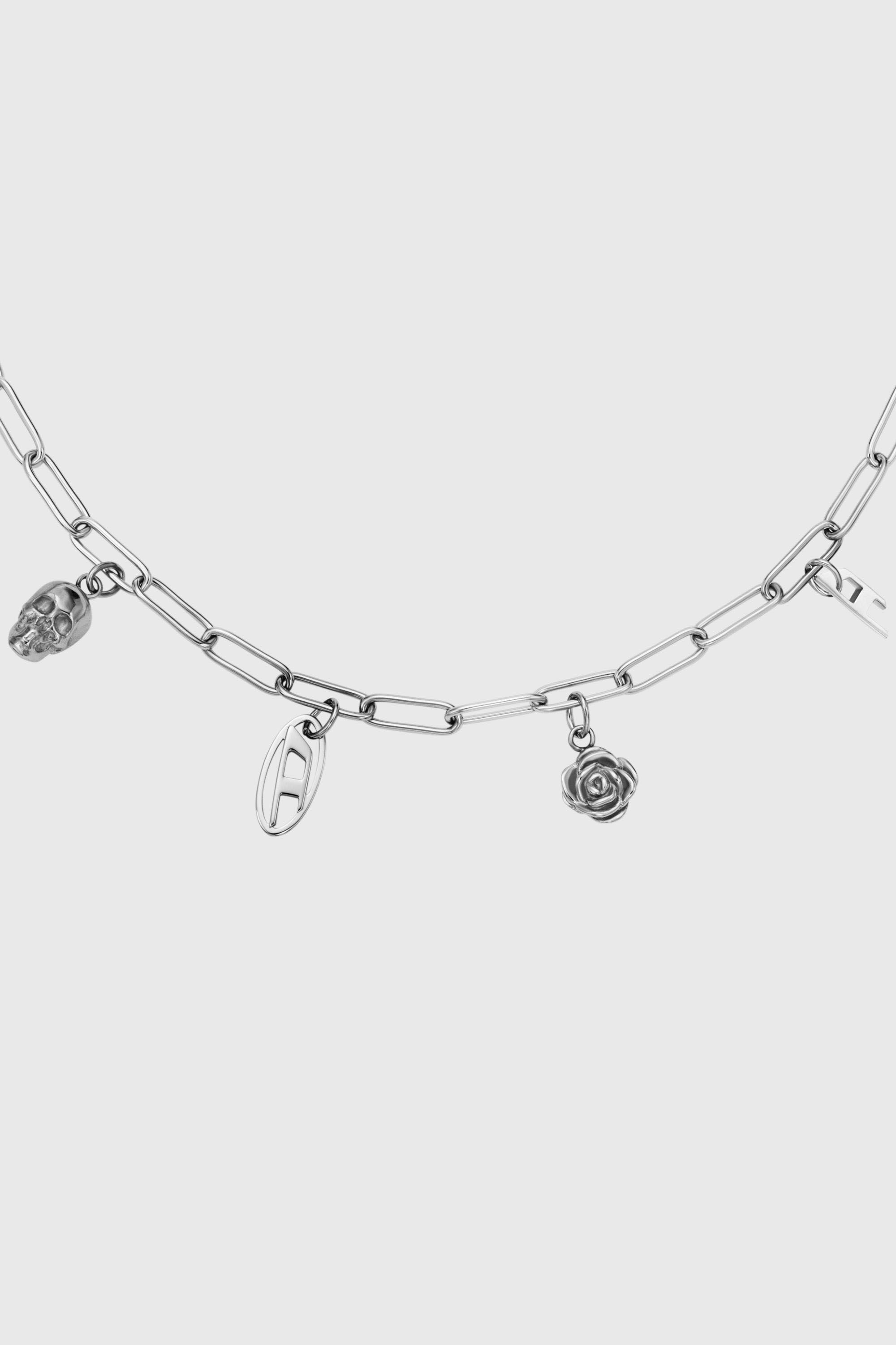 Diesel - DX1605040, Unisex's Stainless Steel Charm Necklace in Silver - 2