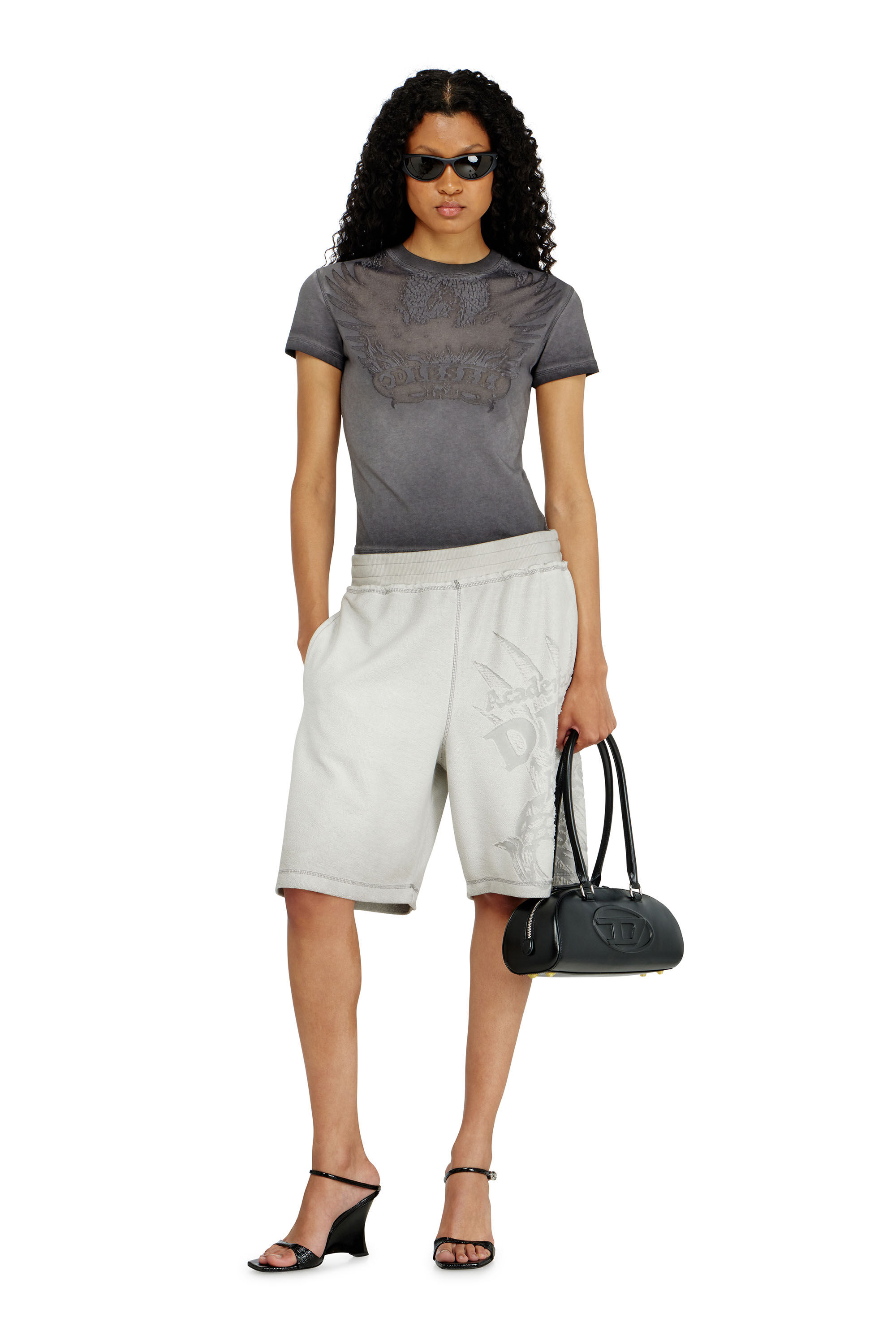 Diesel - T-ILA-AA7, Woman's Slim T-shirt with d&eacute;vor&eacute; Phoenix in null - 1