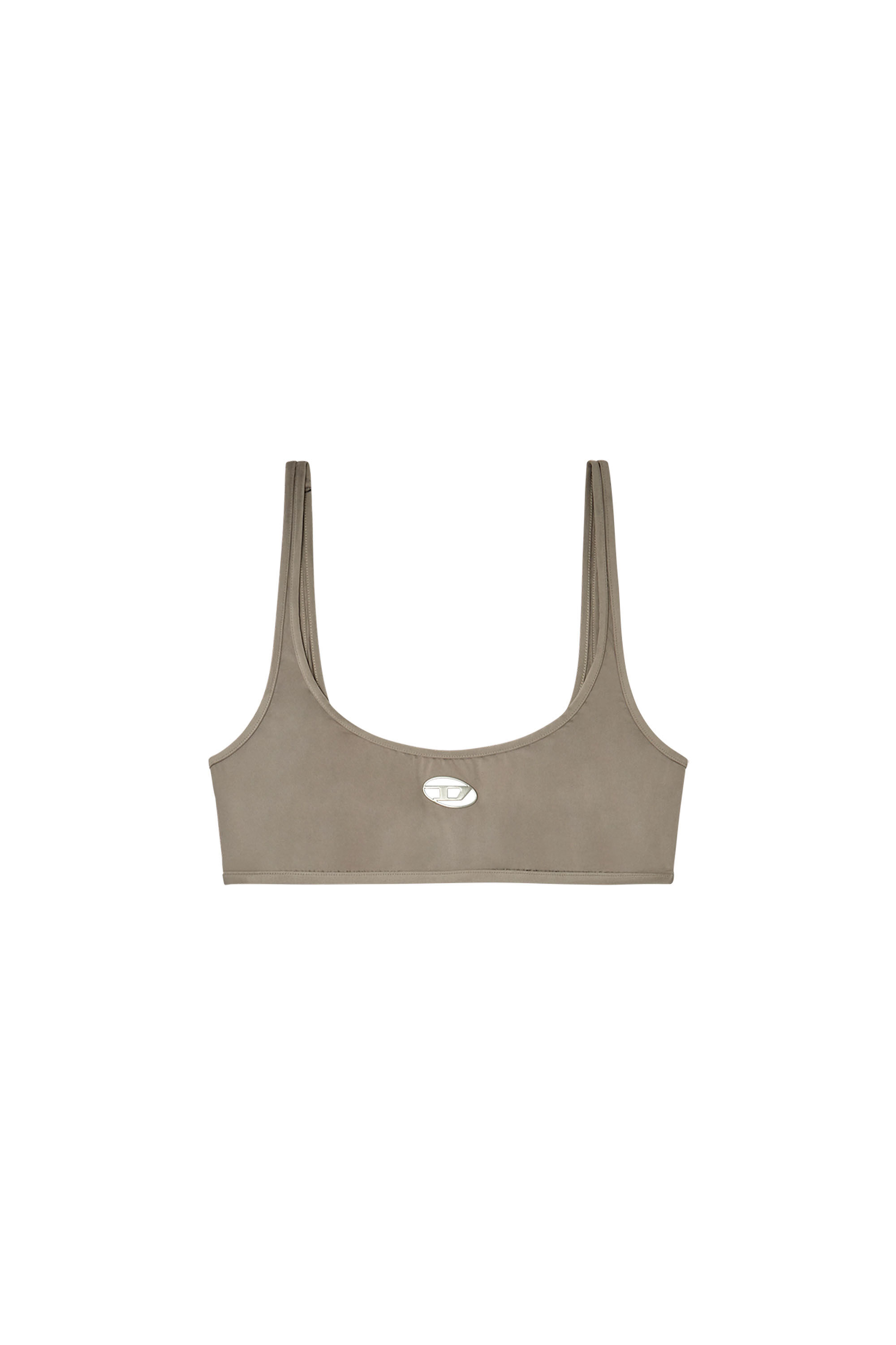 Diesel - KELSI-UTLT, Woman's Microfibre bralette with cut-out logo in Brown - 2