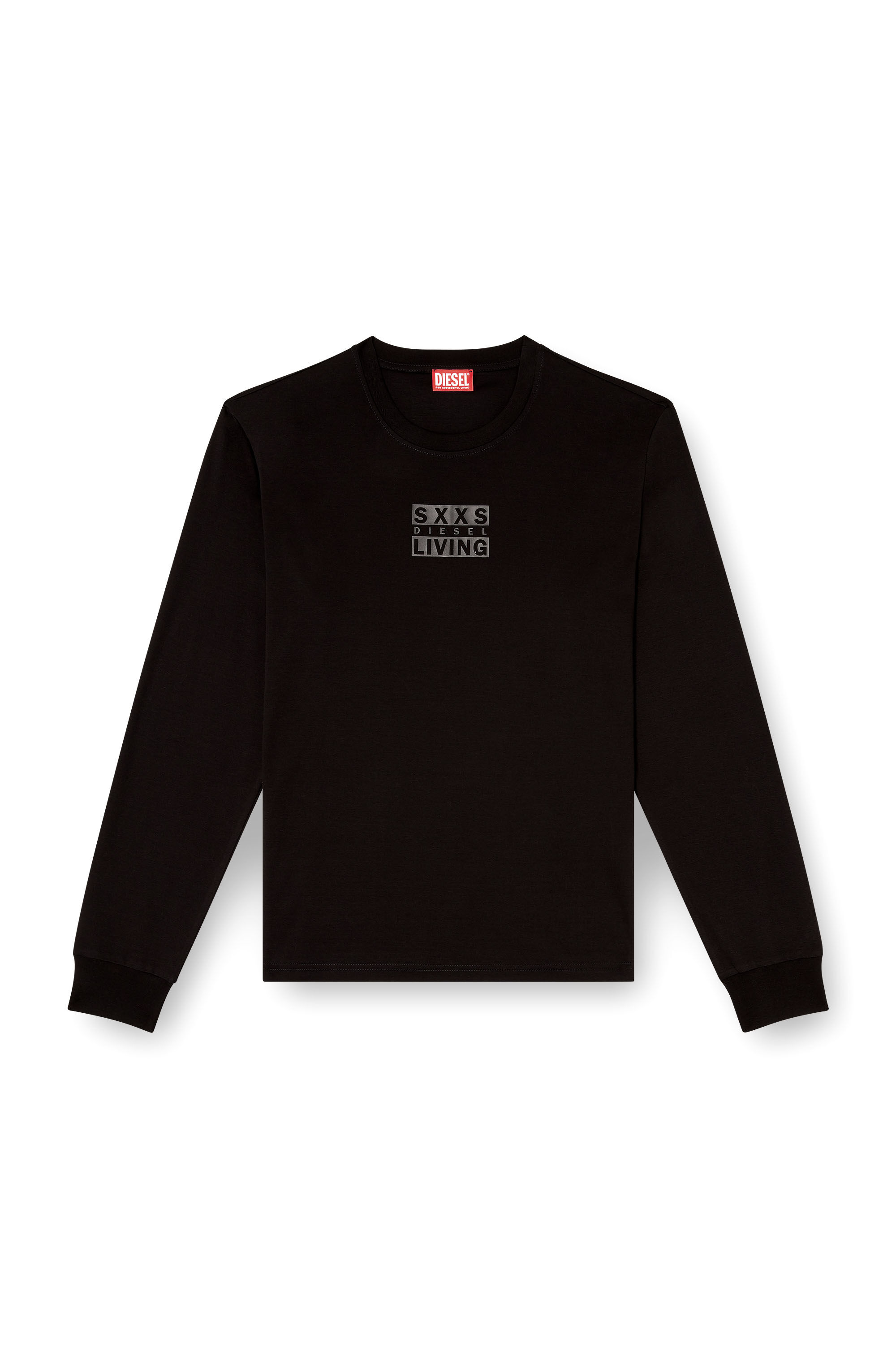 Diesel - T-MADJUST-LS-T1, Man's Long-sleeve cotton t-shirt in Black - 2