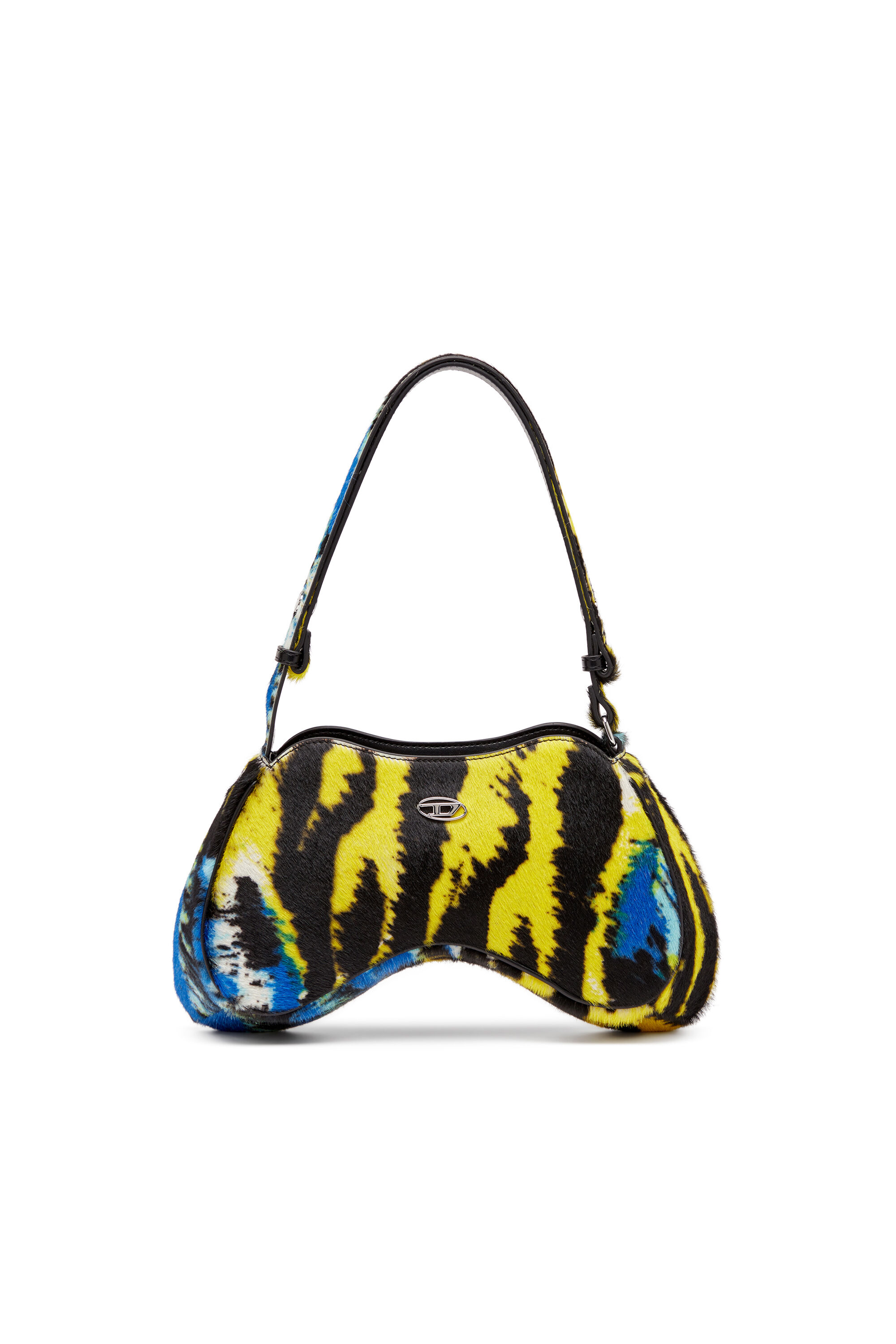 Diesel - PLAY SHOULDER, Woman's Play-Borsa a spalla in cavallino tigrato in Yellow/Black - 1