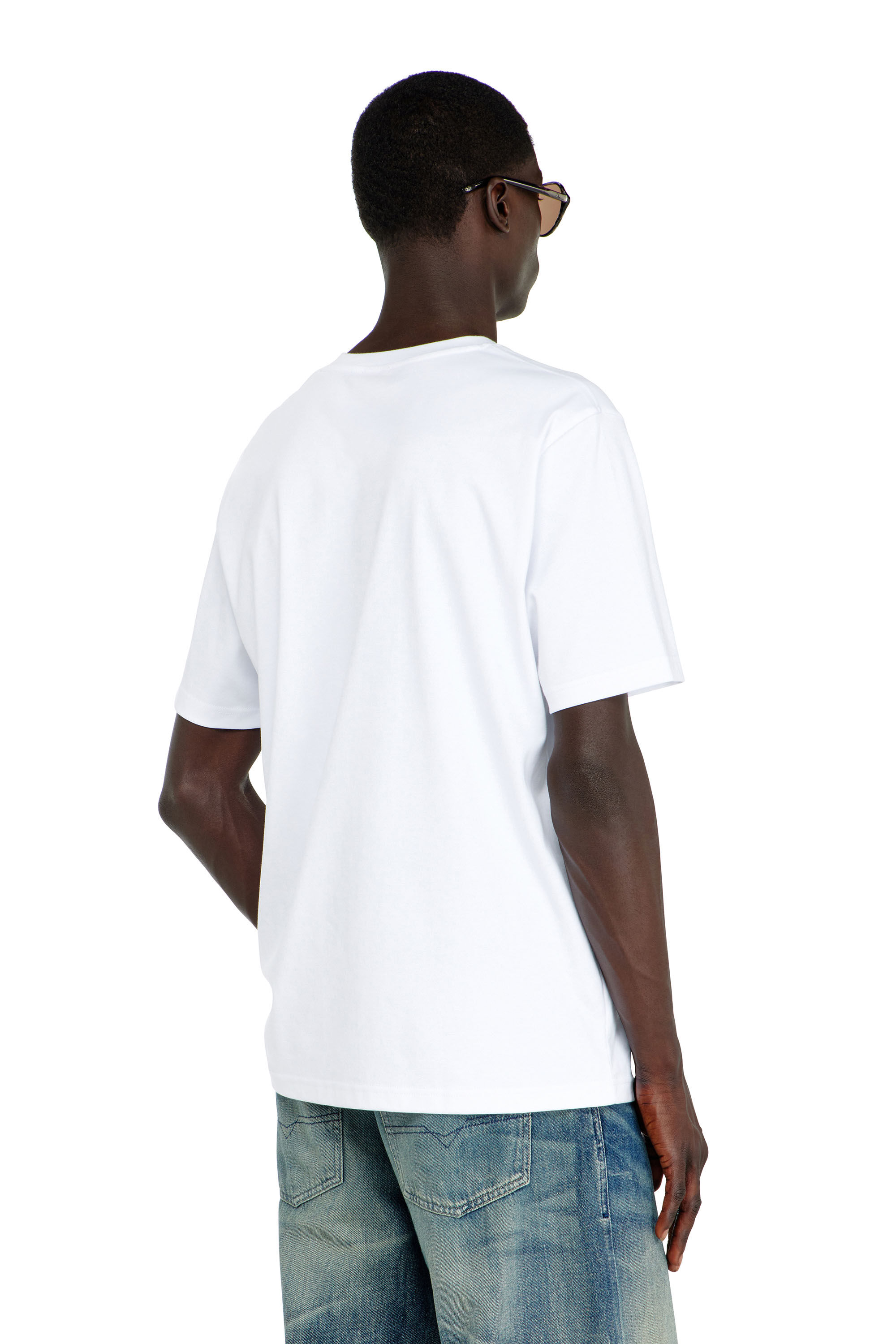 Diesel - T-ADJUST-V-MICRODIV, Man's V-neck T-shirt with micro logo embroidery in null - 4