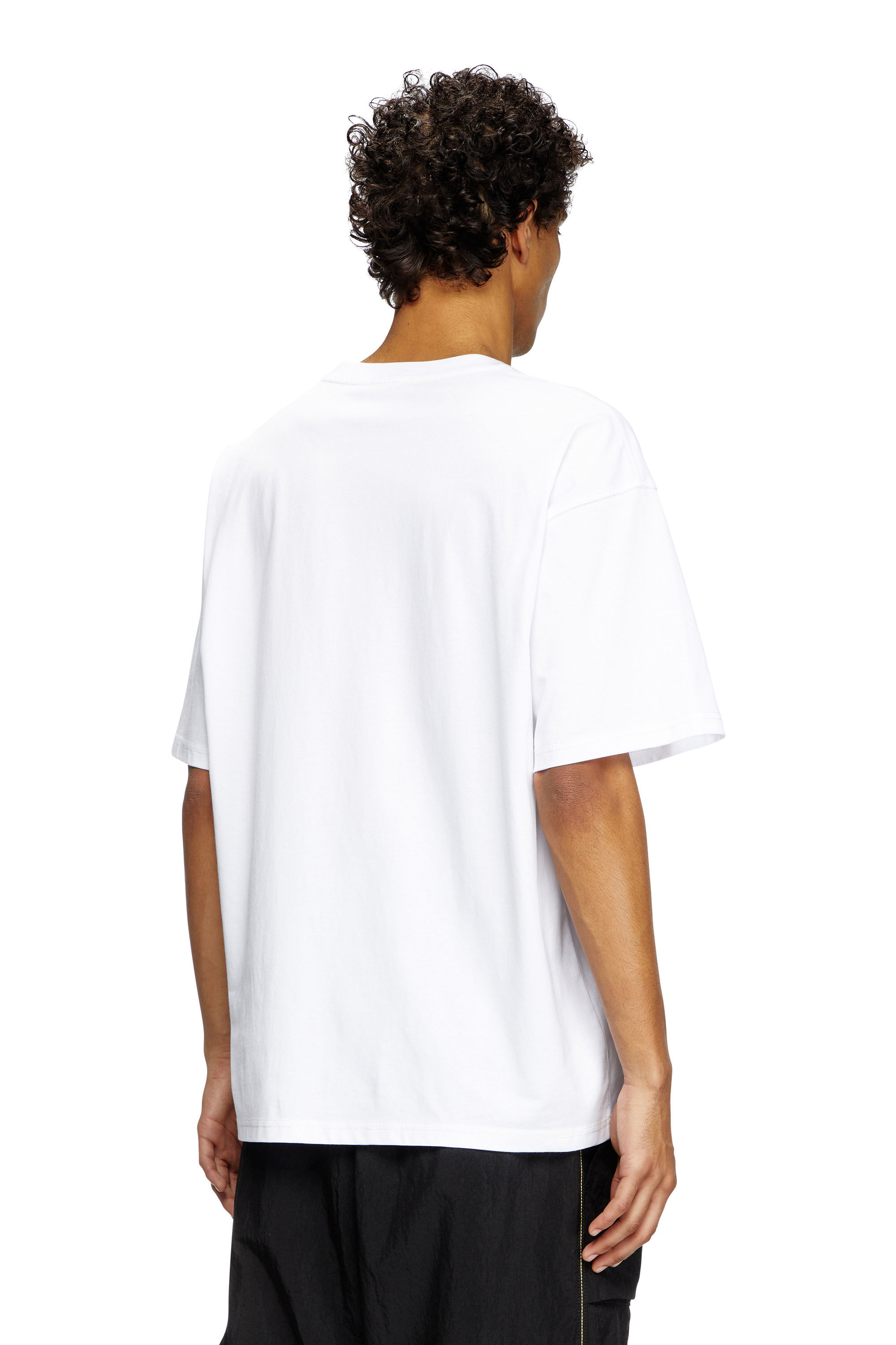 Men's T-shirt with puffy flocked logo | White | Diesel