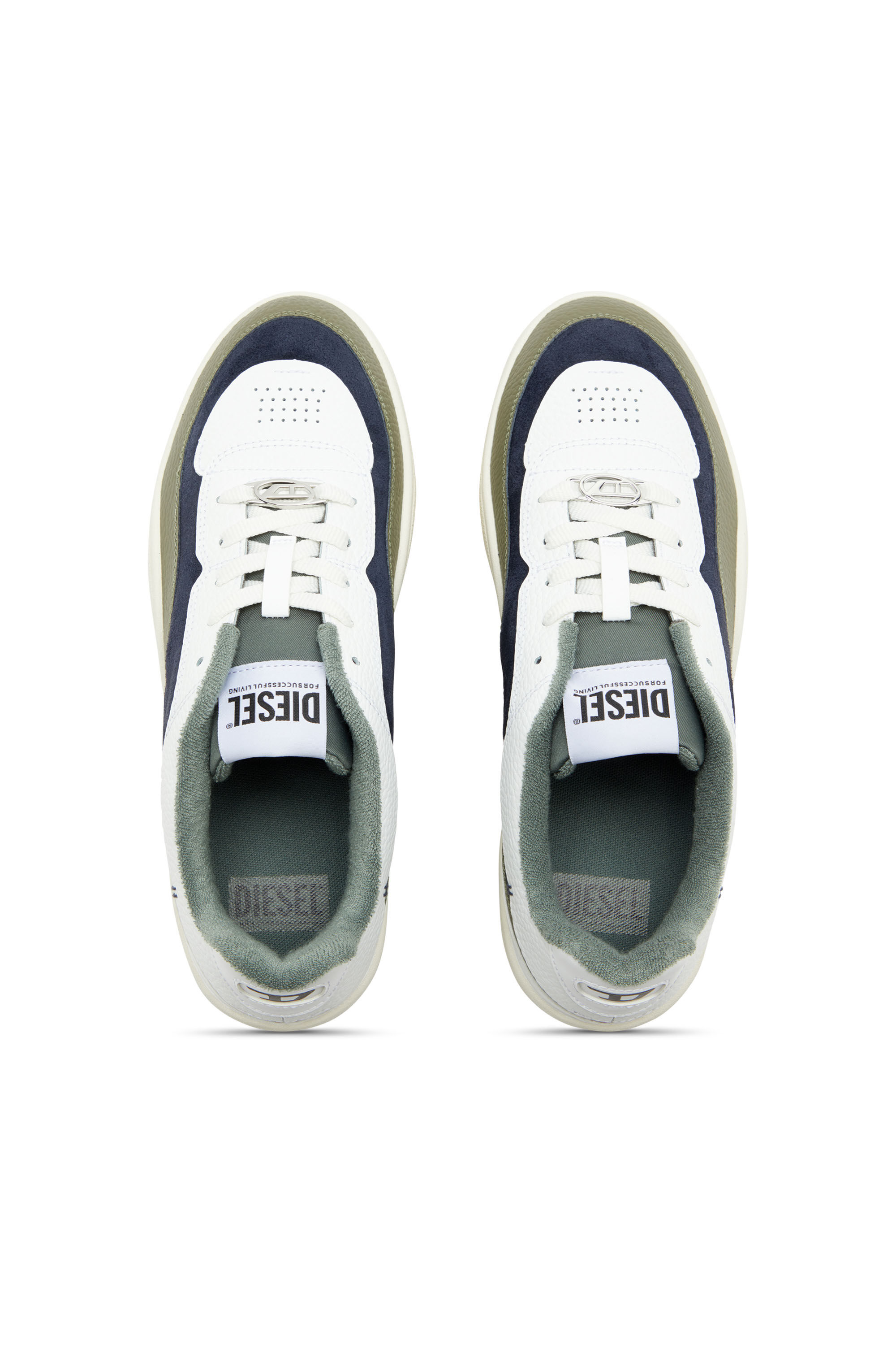 ■DIESEL■S-Oval Skate Low スニーカー Men's S-Oval Skate-Fabric-panelled leather sneakers | Black