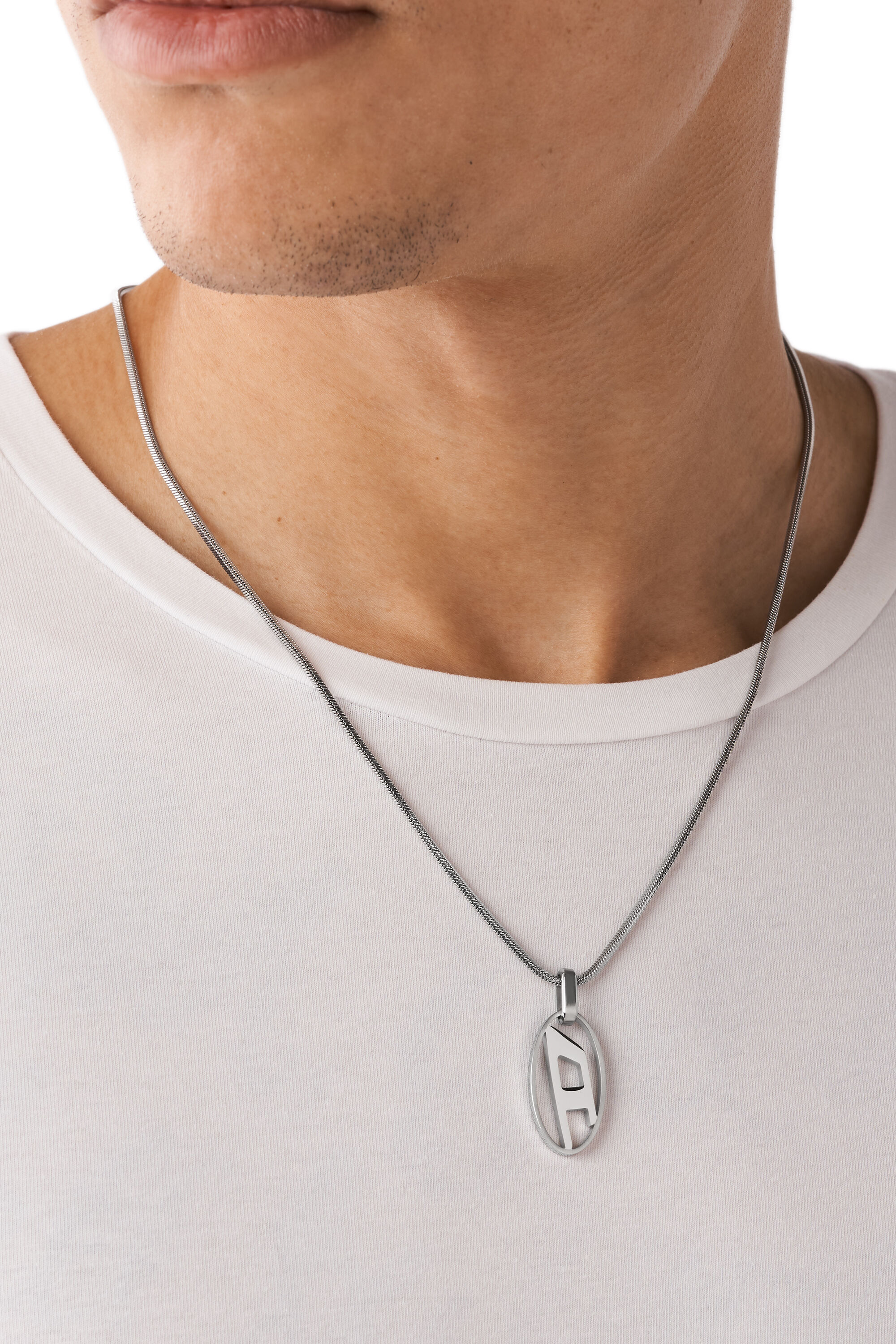 DIESEL Dx1342 シルバーネックレス DX1342: Stainless steel pendant necklace | Diesel