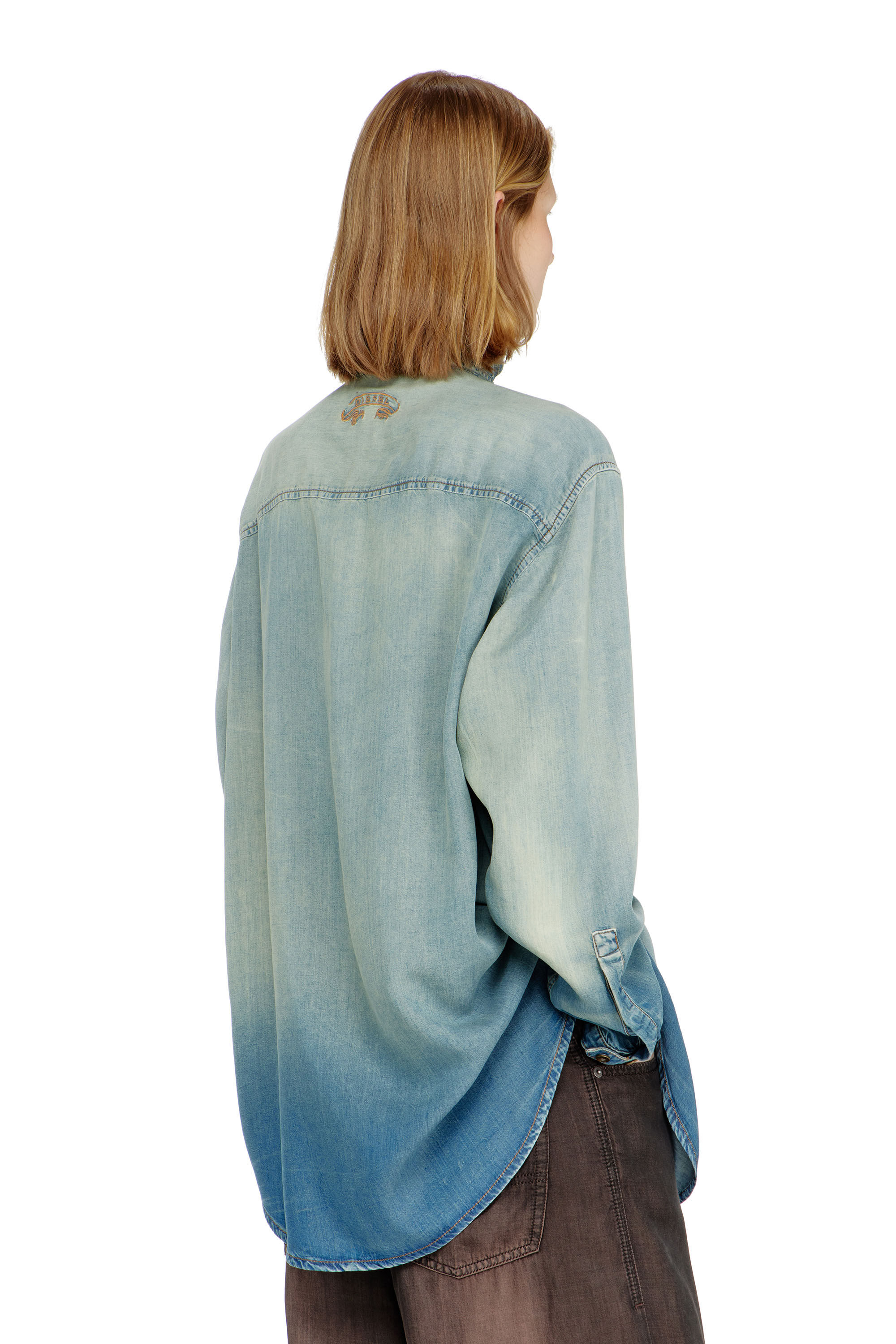 Women's Shirt in marbled fluid denim | ToBeDefined | Diesel