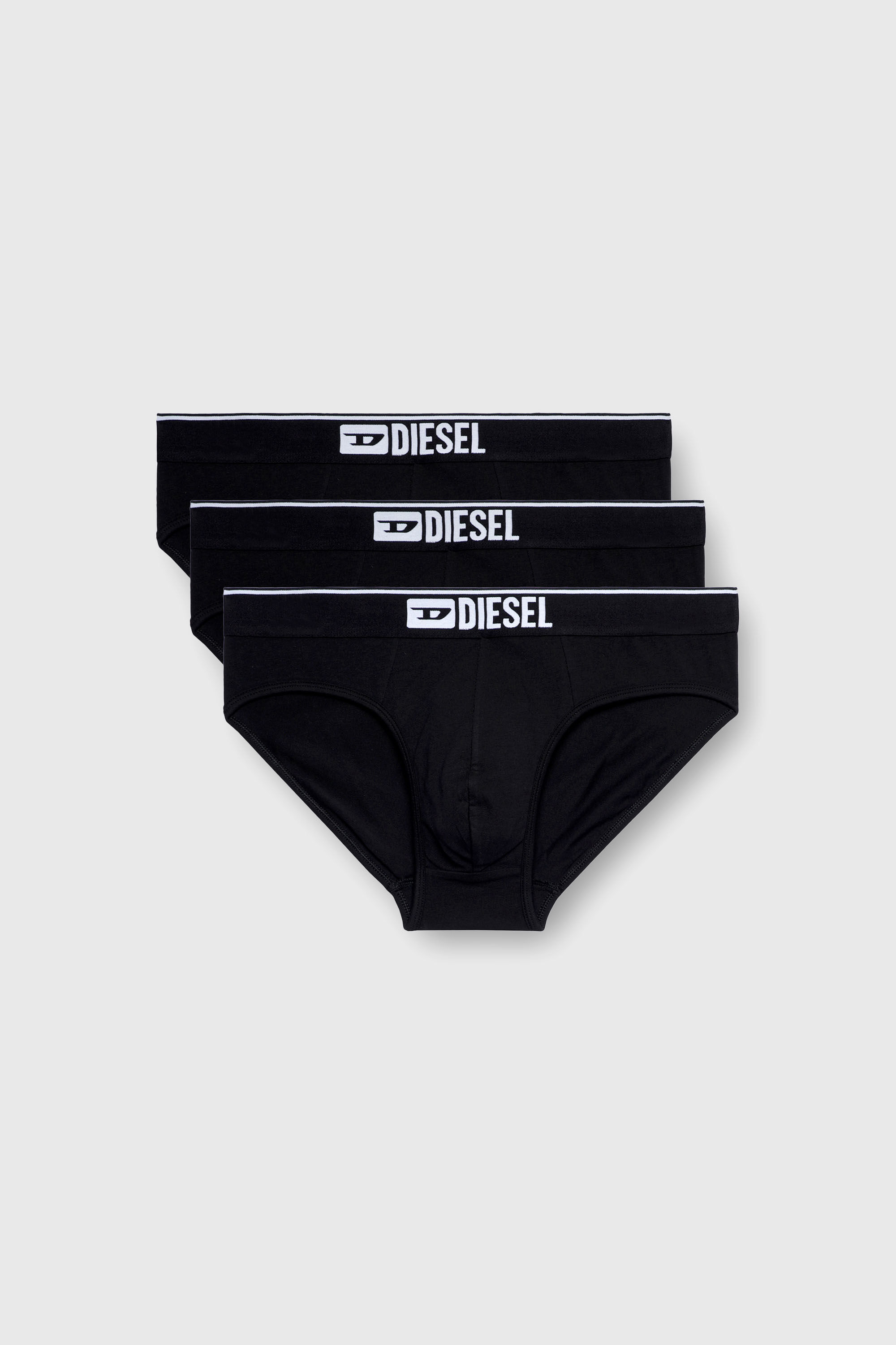 Diesel - UMBR-ANDRETHREEPACK, Man's Three-pack of plain logo briefs in Black - 2