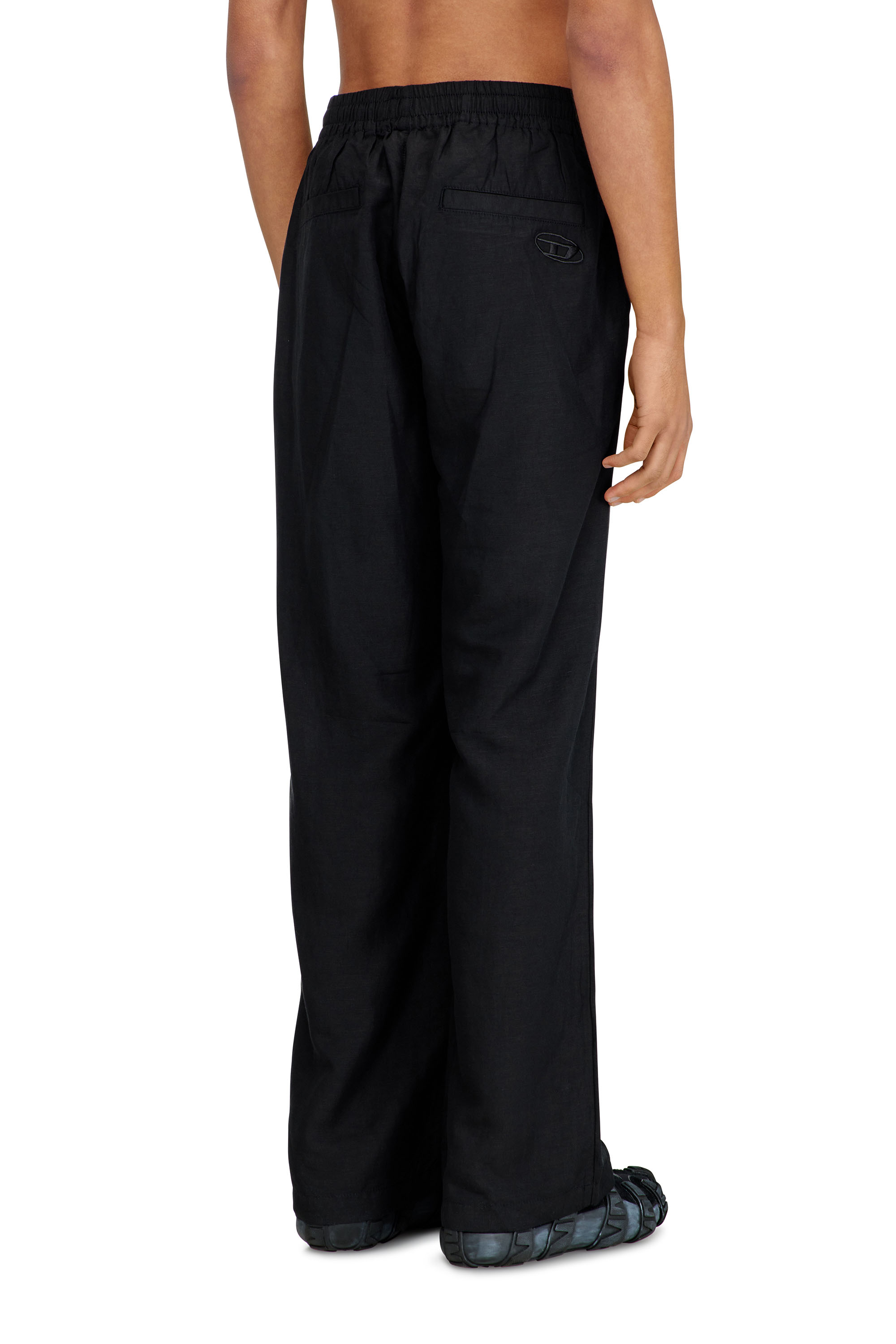 Diesel - P-THECK-PGBS, Unisex's Linen-blend pants in Black - 3