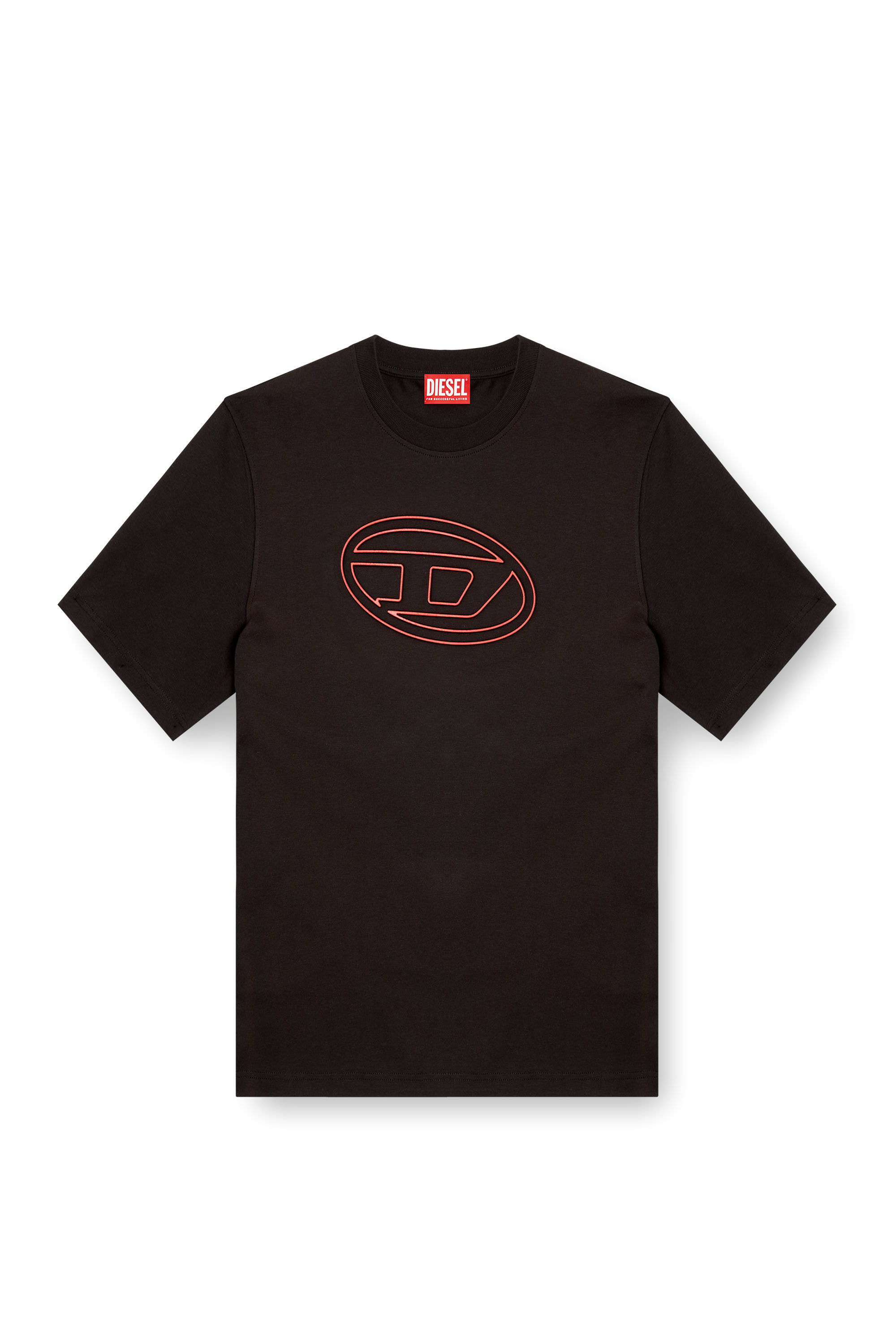 Diesel - T-ADJUST-BIGOVAL, Man's T-shirt with embossed Oval D in Black - 3