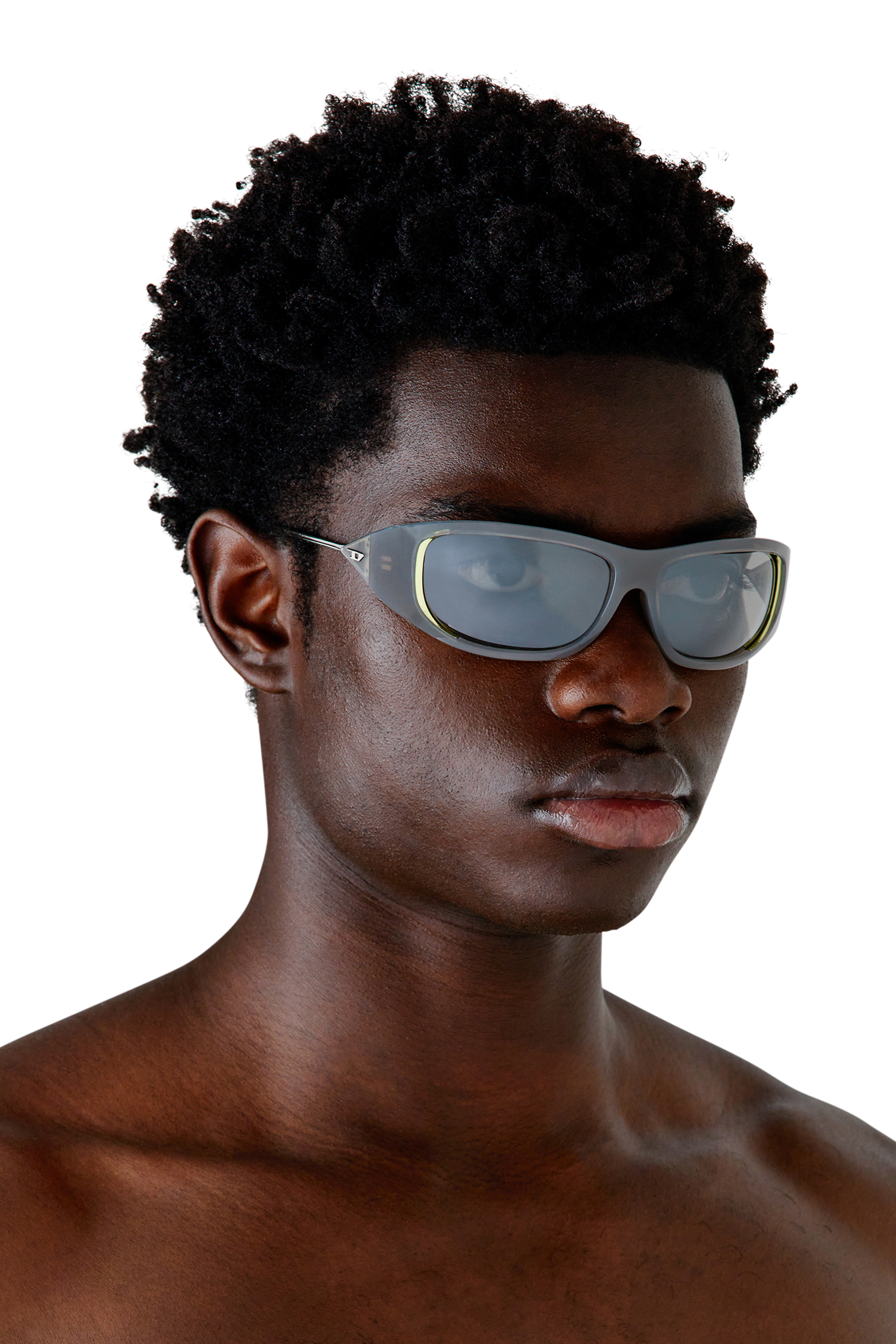 Diesel - 0DL3001, Unisex Wraparound style sunglasses in Grey - Image 5