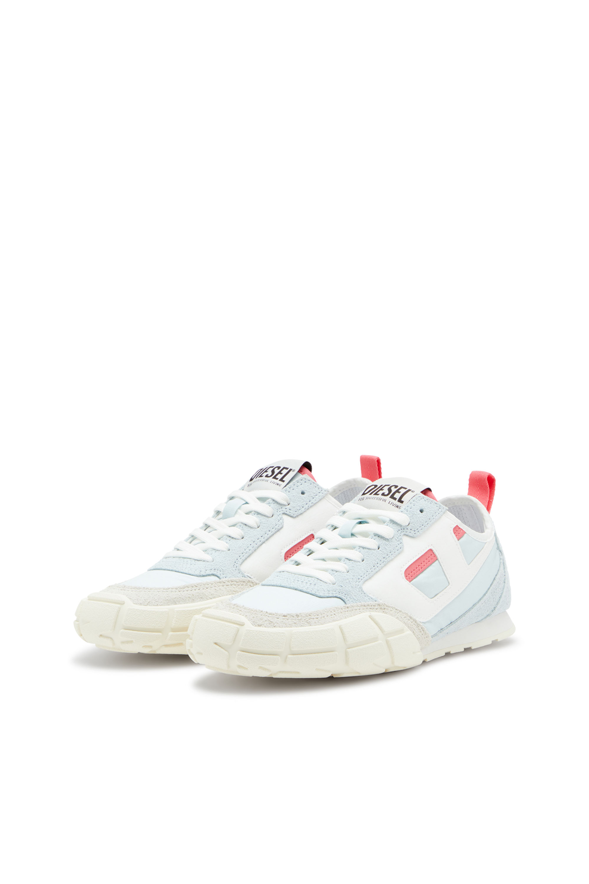 S-PAGODHA LOW W, Light Blue Diesel - S-PAGODHA LOW W, Woman's S-Pagodha-Sneakers in leather, suede and ripstop in Light Blue - 8