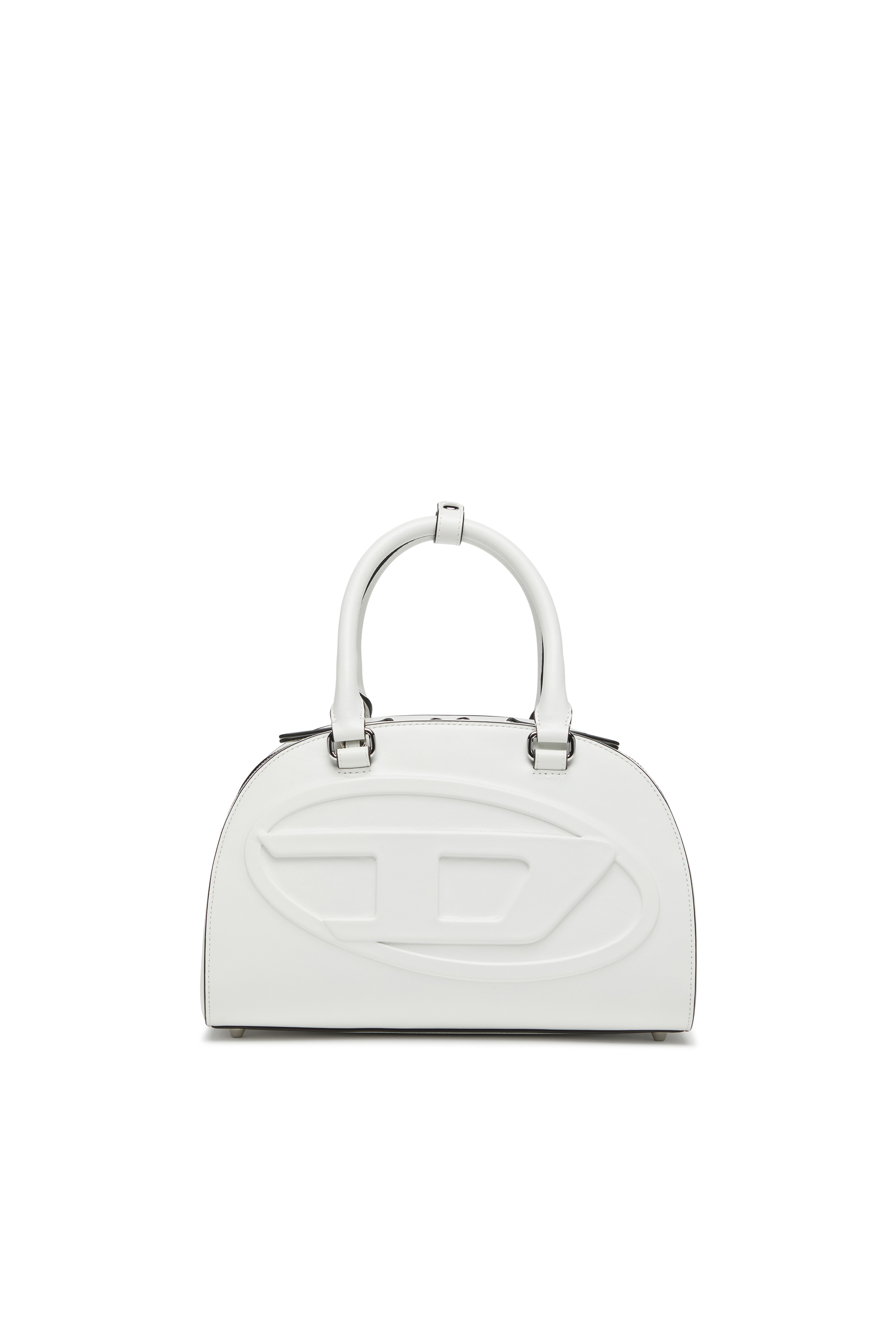 Diesel - 1DR DOME TOP HANDLE, Woman's Leather bowling bag in White - 1